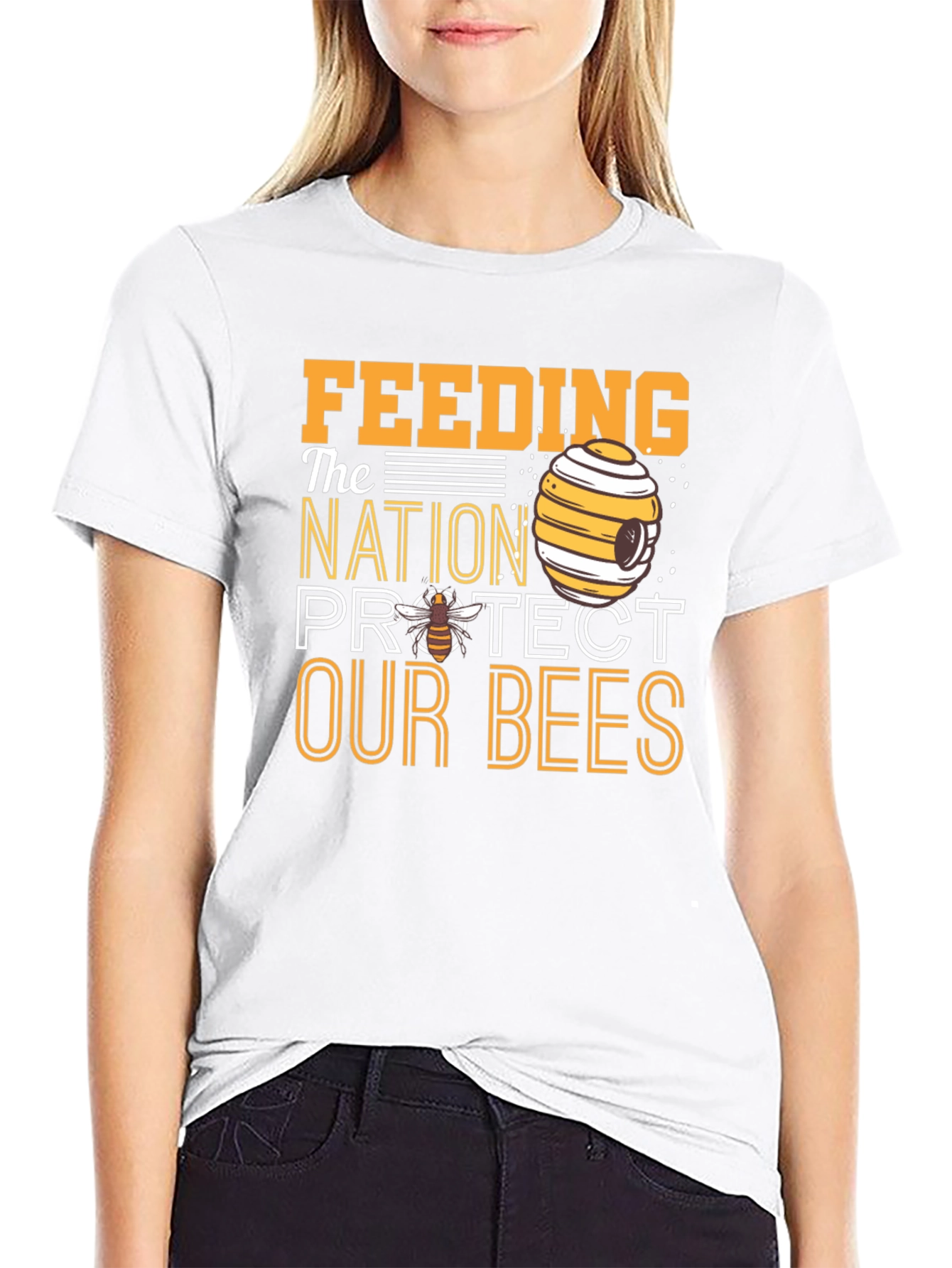 Feeding the Nation Protect Our Bees Black T-Shirt