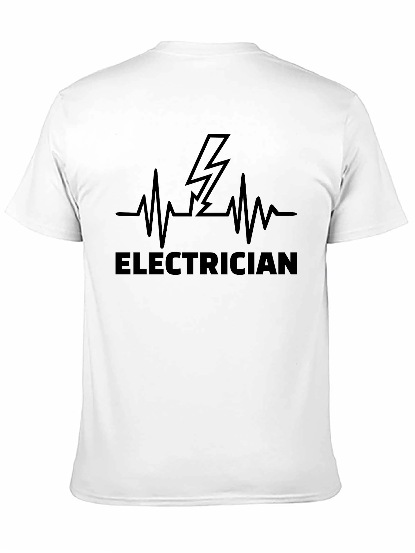 Electrician Heartbeat Bolt Black T-Shirt