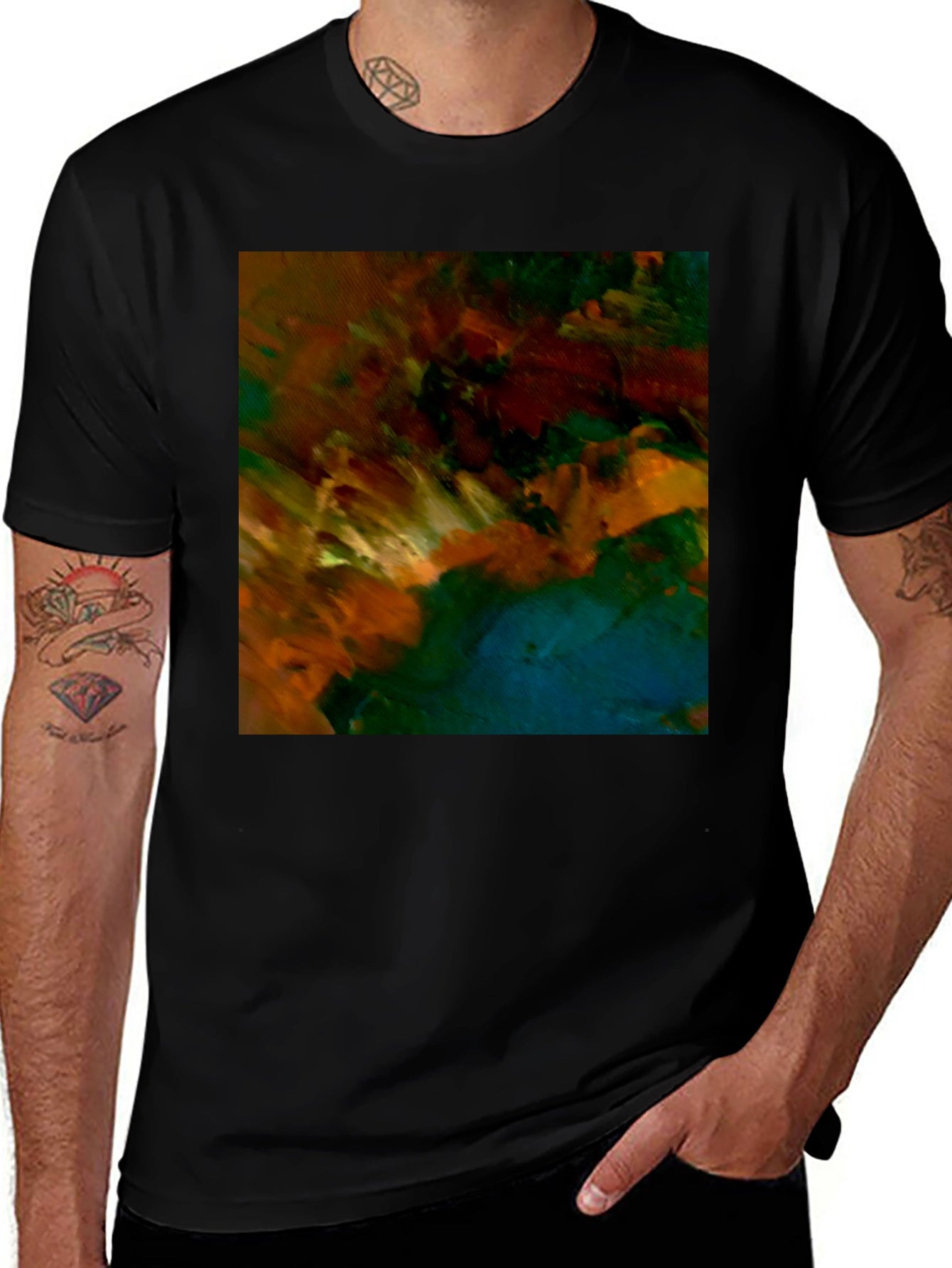 Abstract Art Black T-Shirt - Modern Style