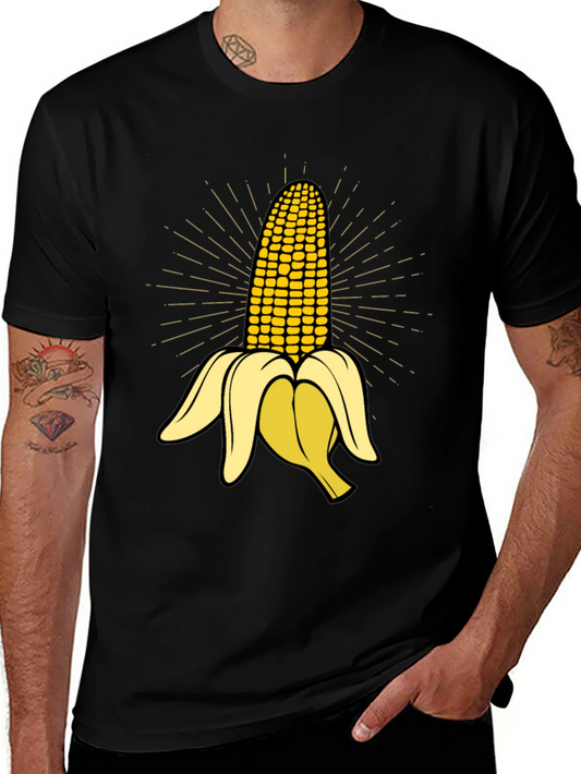 Corn Banana Graphic Tee - Funny Hybrid Fruit Shirt