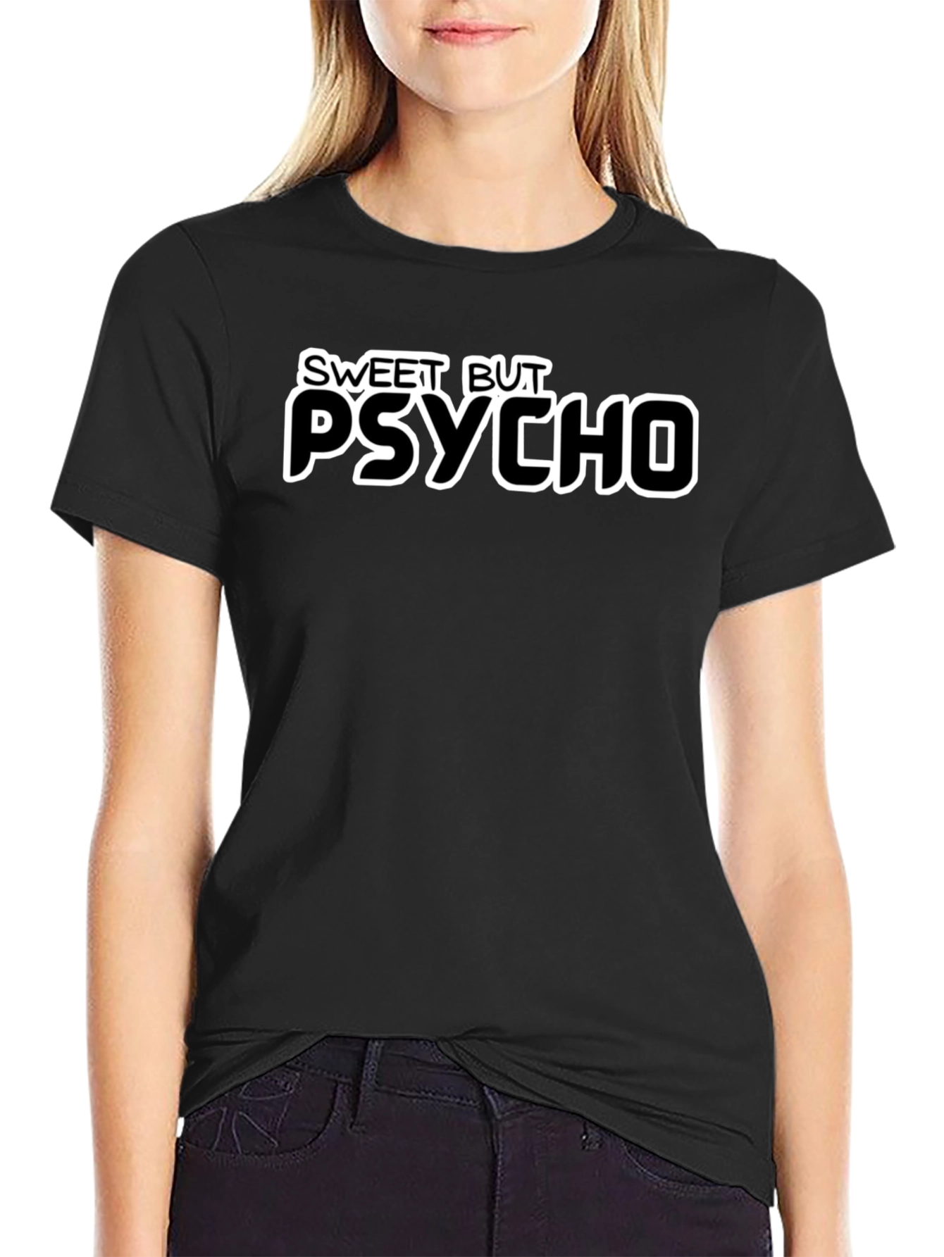 Sweet But Psycho Graphic Tee - Black