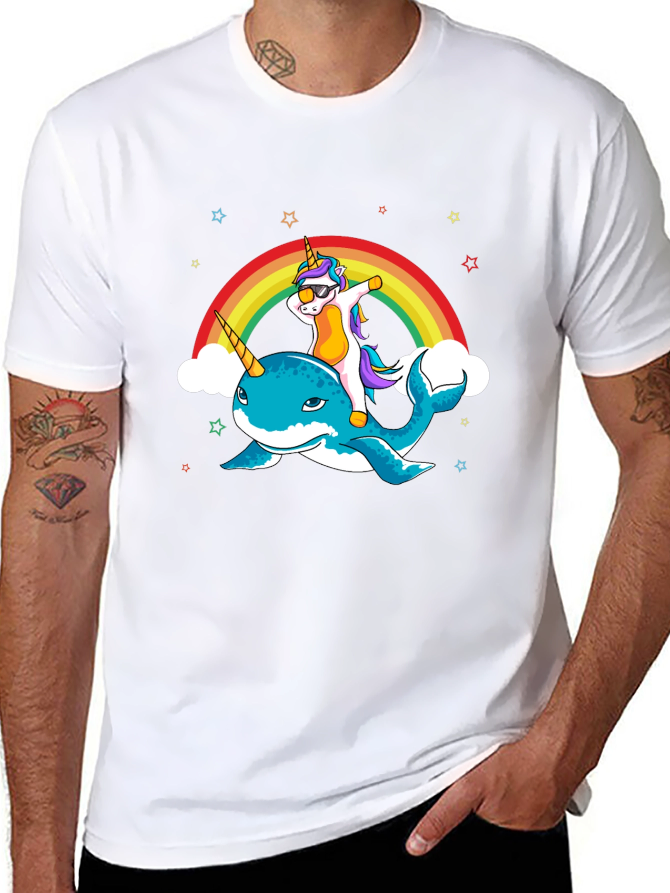 Unicorn Narwhal Dab Rainbow Graphic Tee