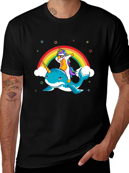 Unicorn Narwhal Dab Rainbow Graphic Tee
