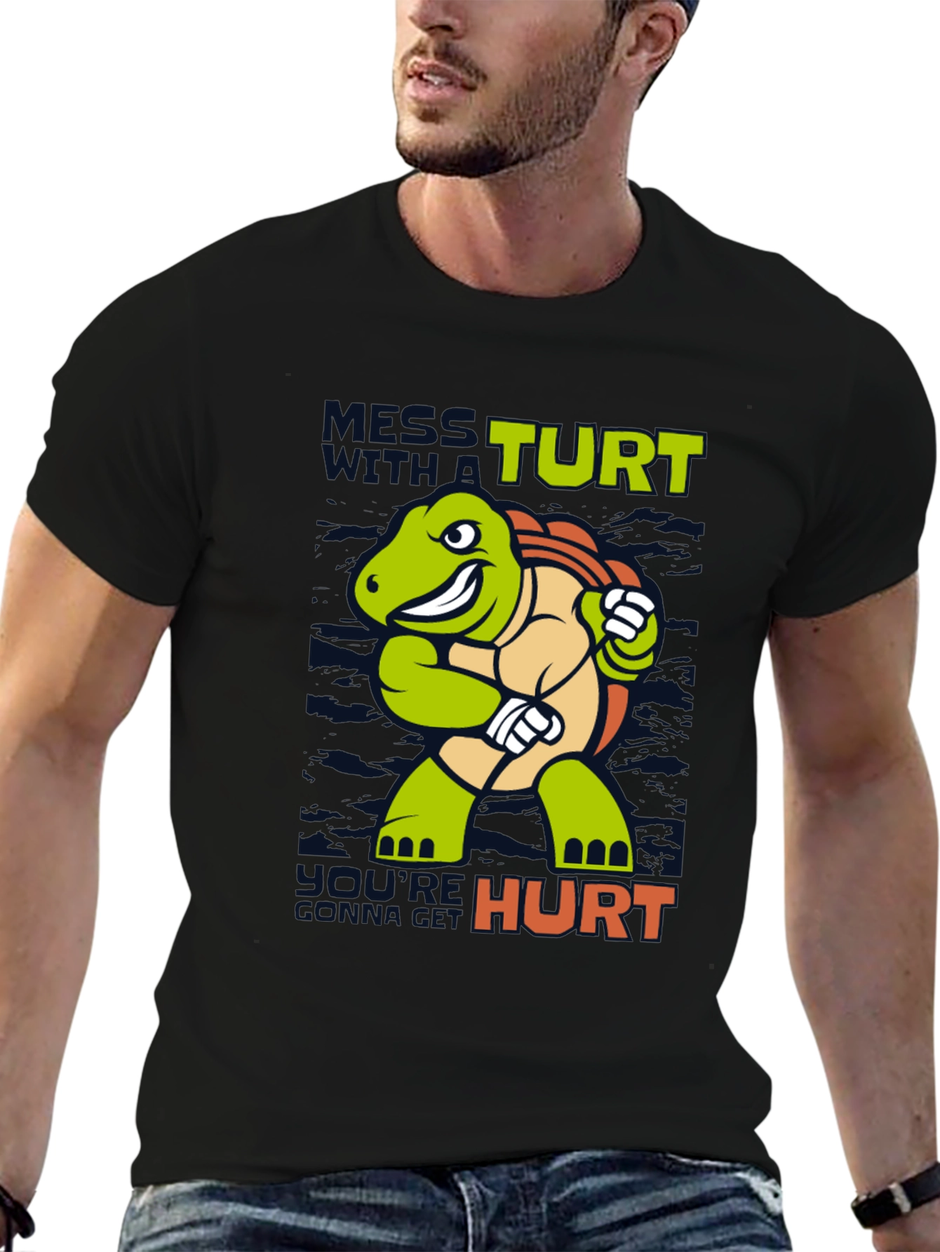 Mess With a Turtle T-Shirt Funny Cartoon Graphic Tee