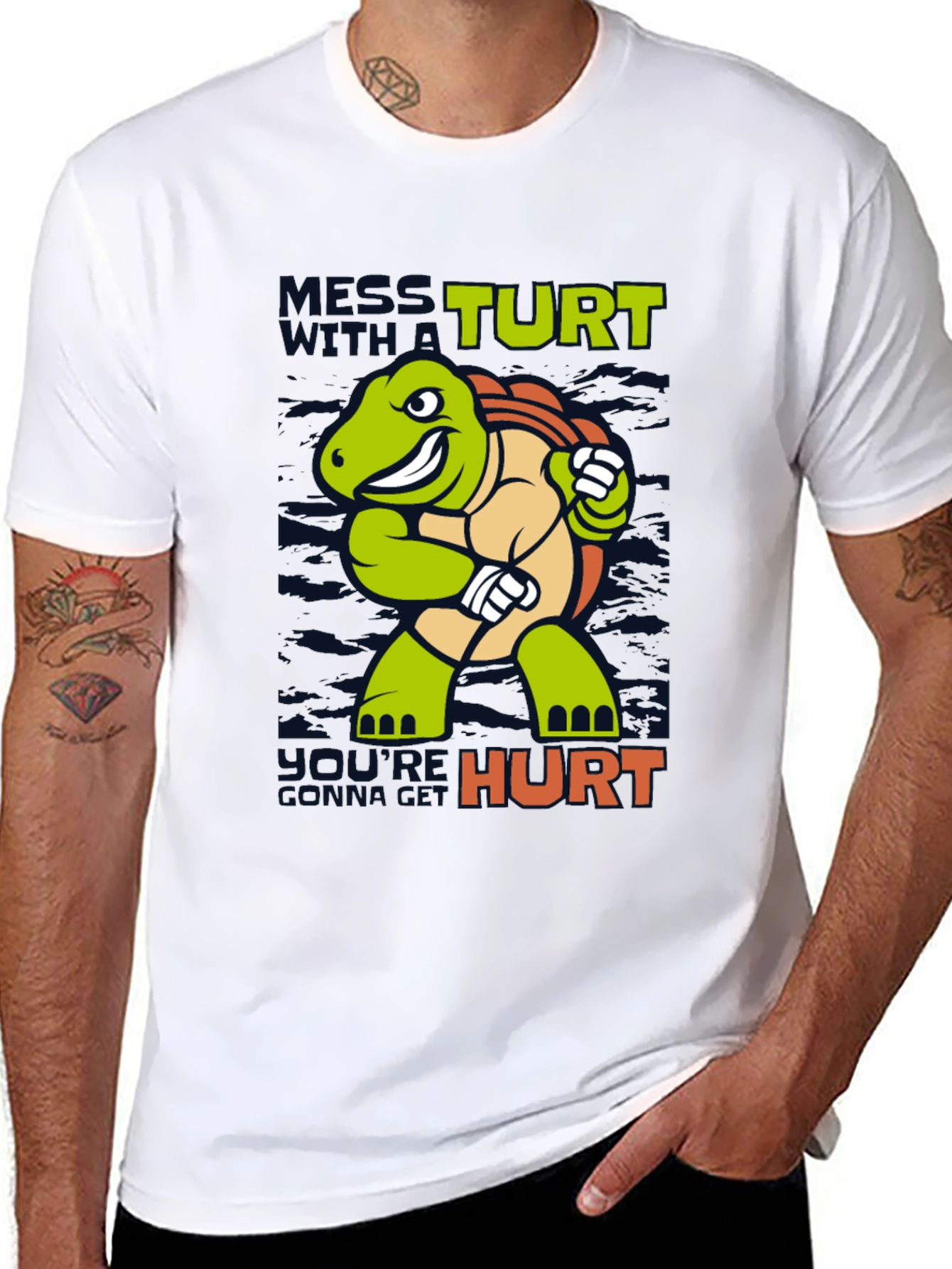 Mess With a Turtle T-Shirt Funny Cartoon Graphic Tee