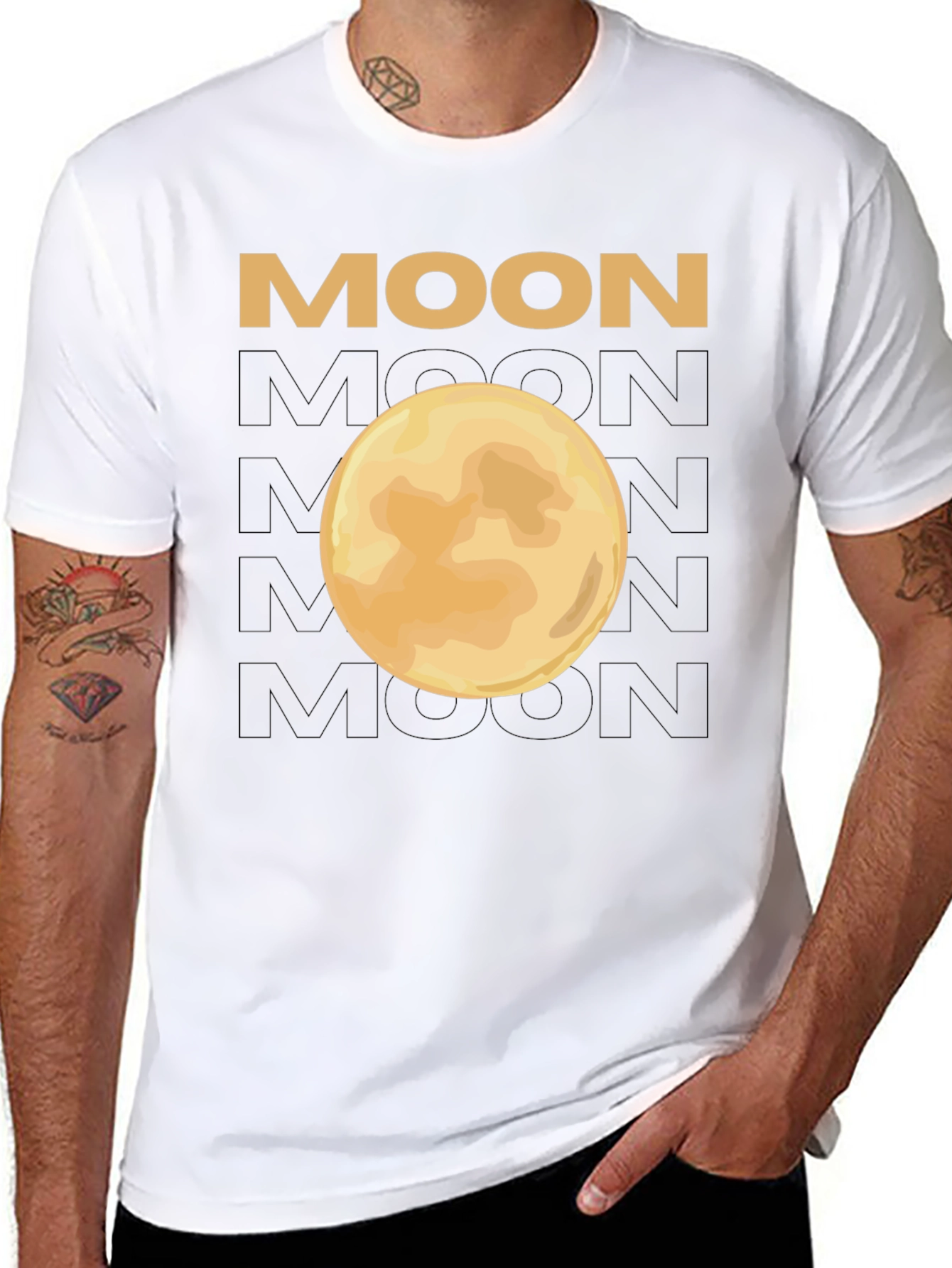 Moon Graphic Black T-Shirt