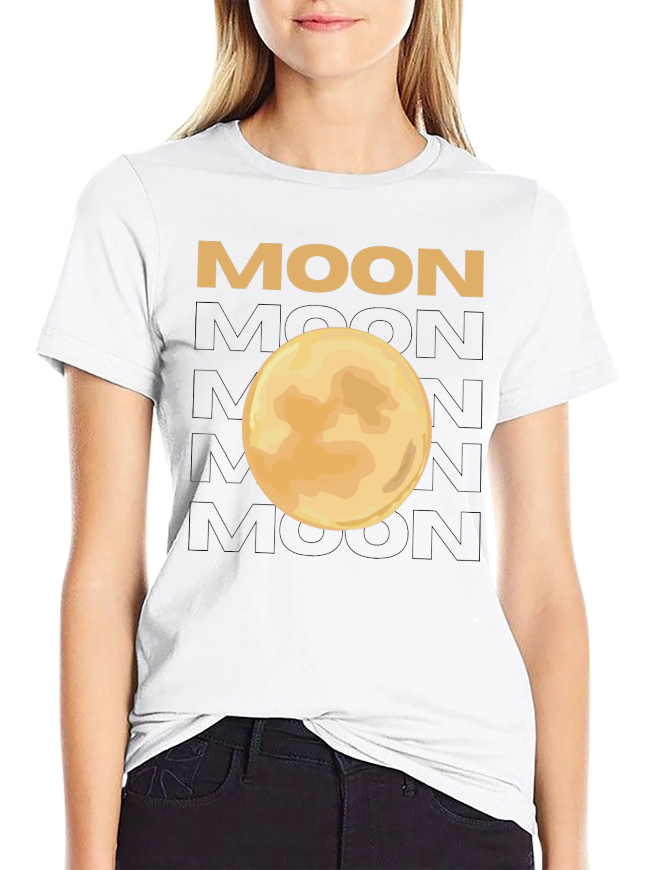 Moon Graphic Black T-Shirt