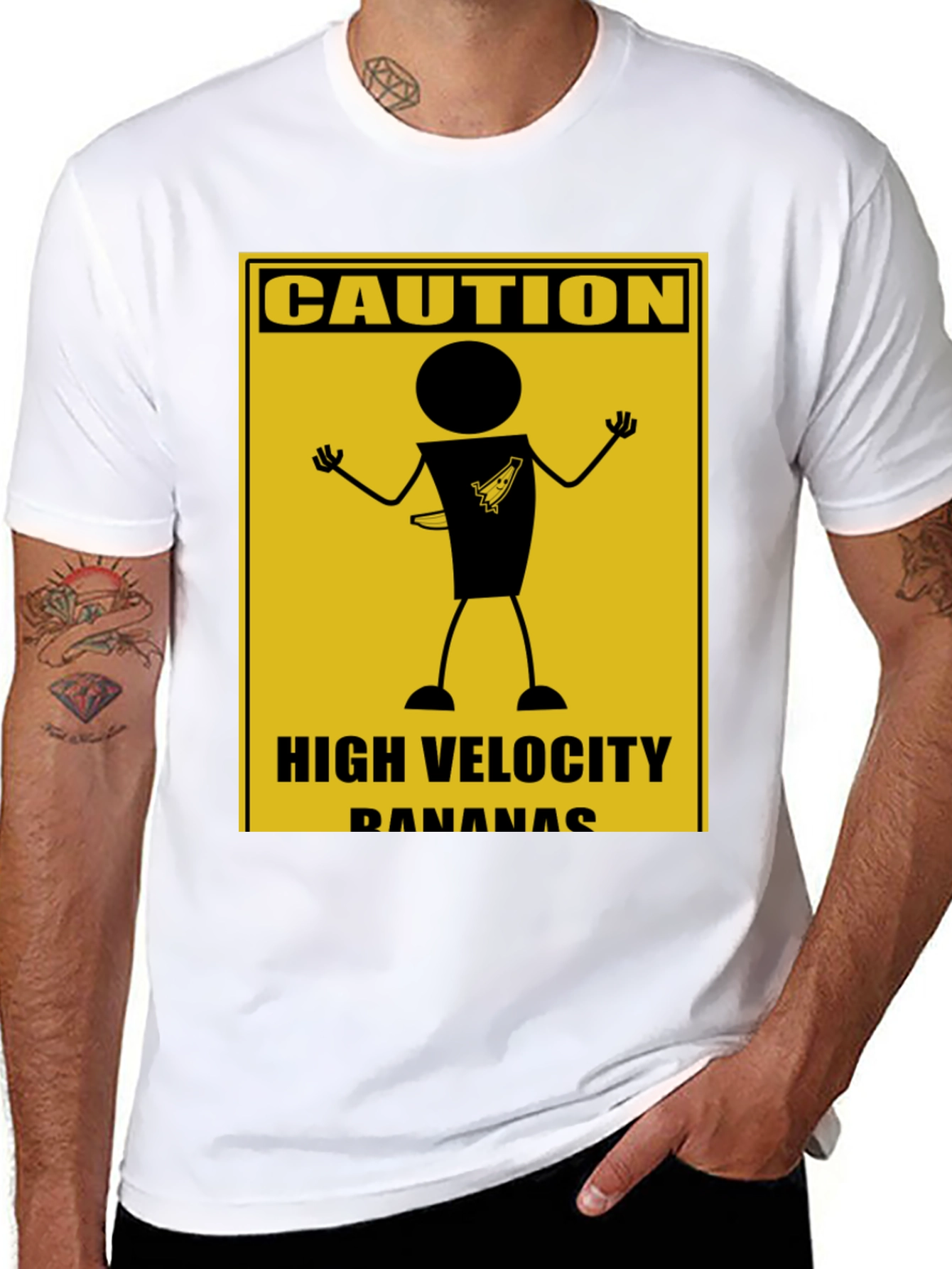 Caution High Velocity Bananas Graphic T-Shirt