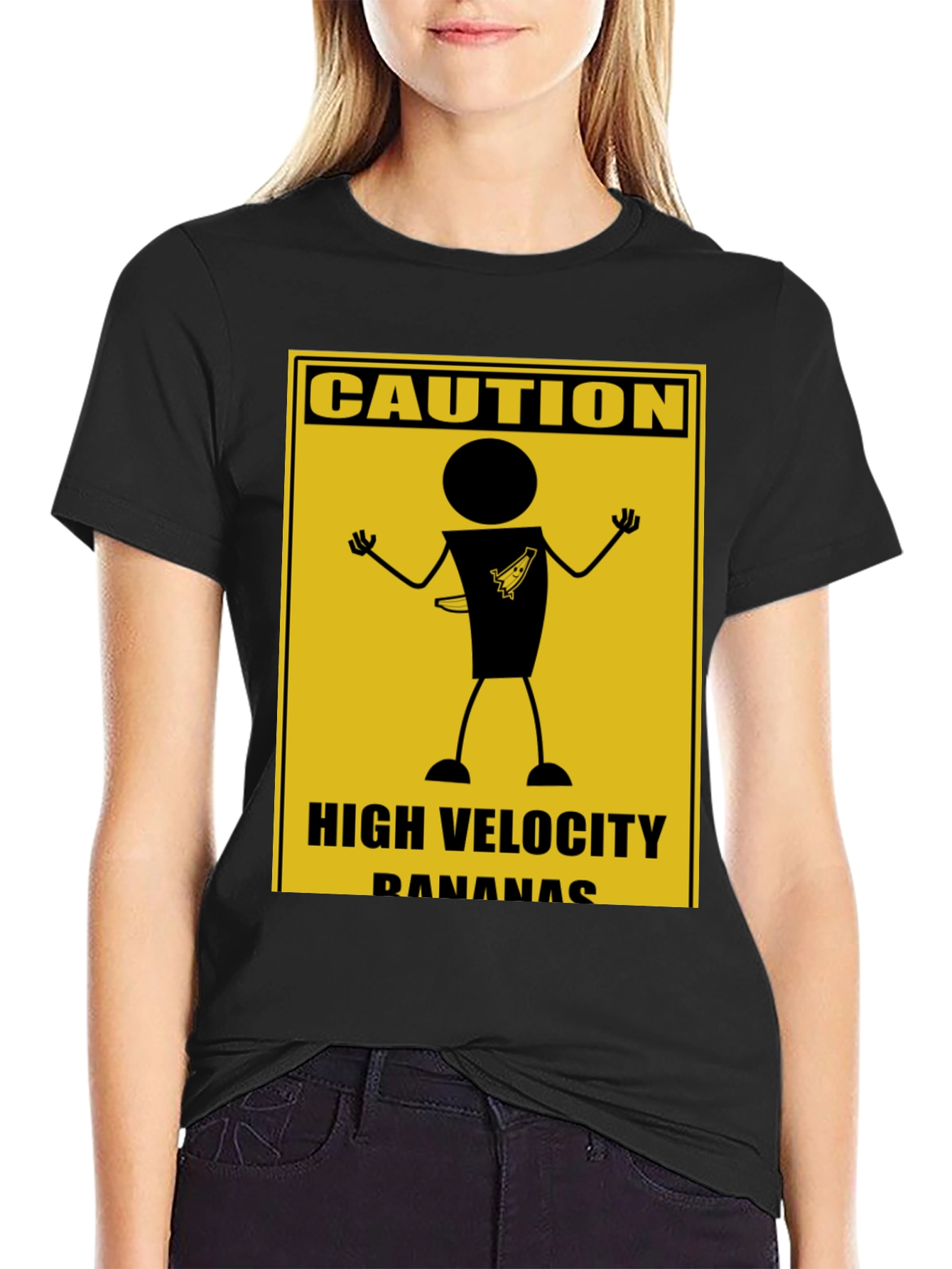 Caution High Velocity Bananas Graphic T-Shirt