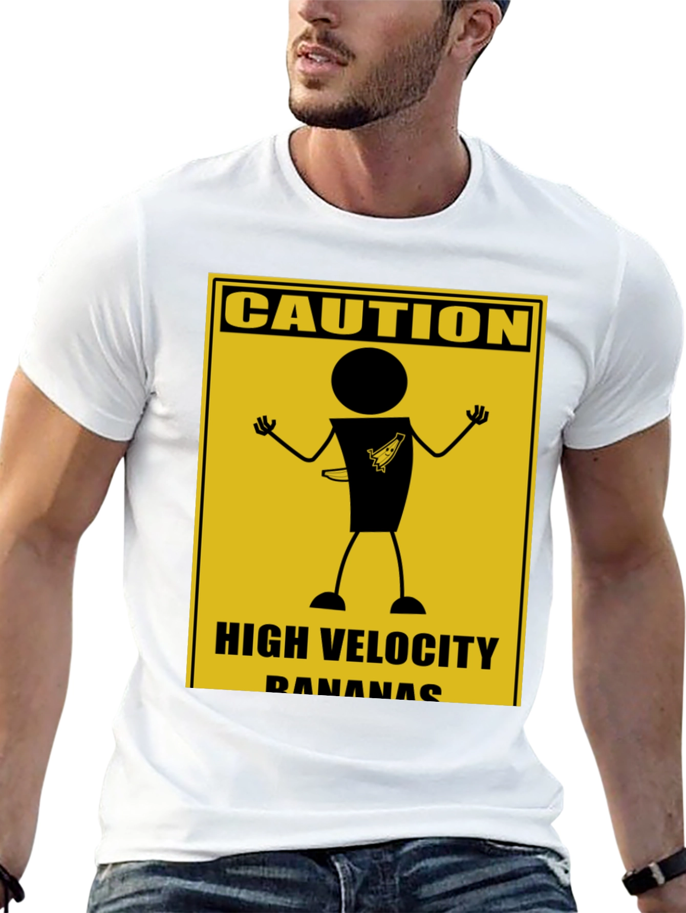 Caution High Velocity Bananas Graphic T-Shirt