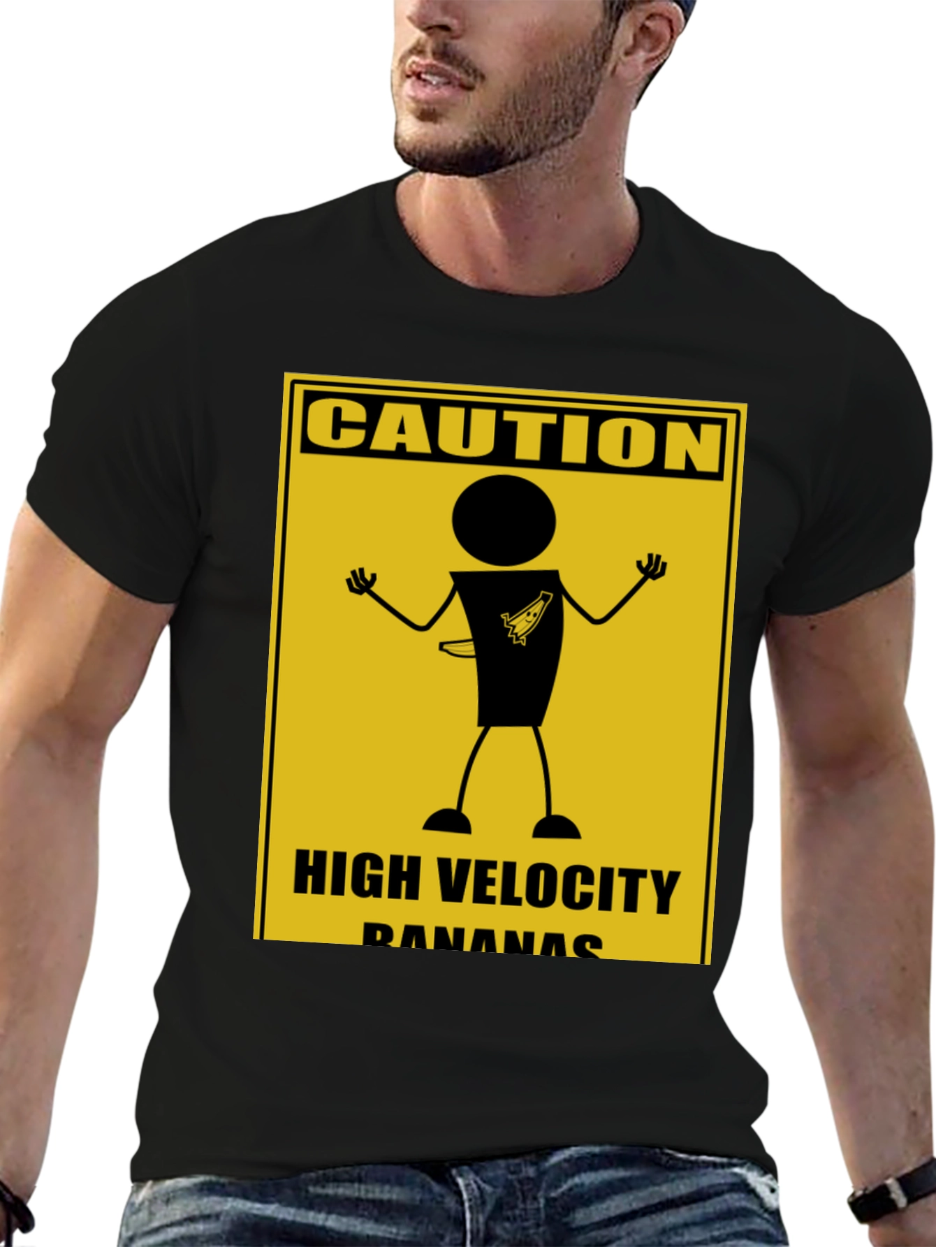 Caution High Velocity Bananas Graphic T-Shirt