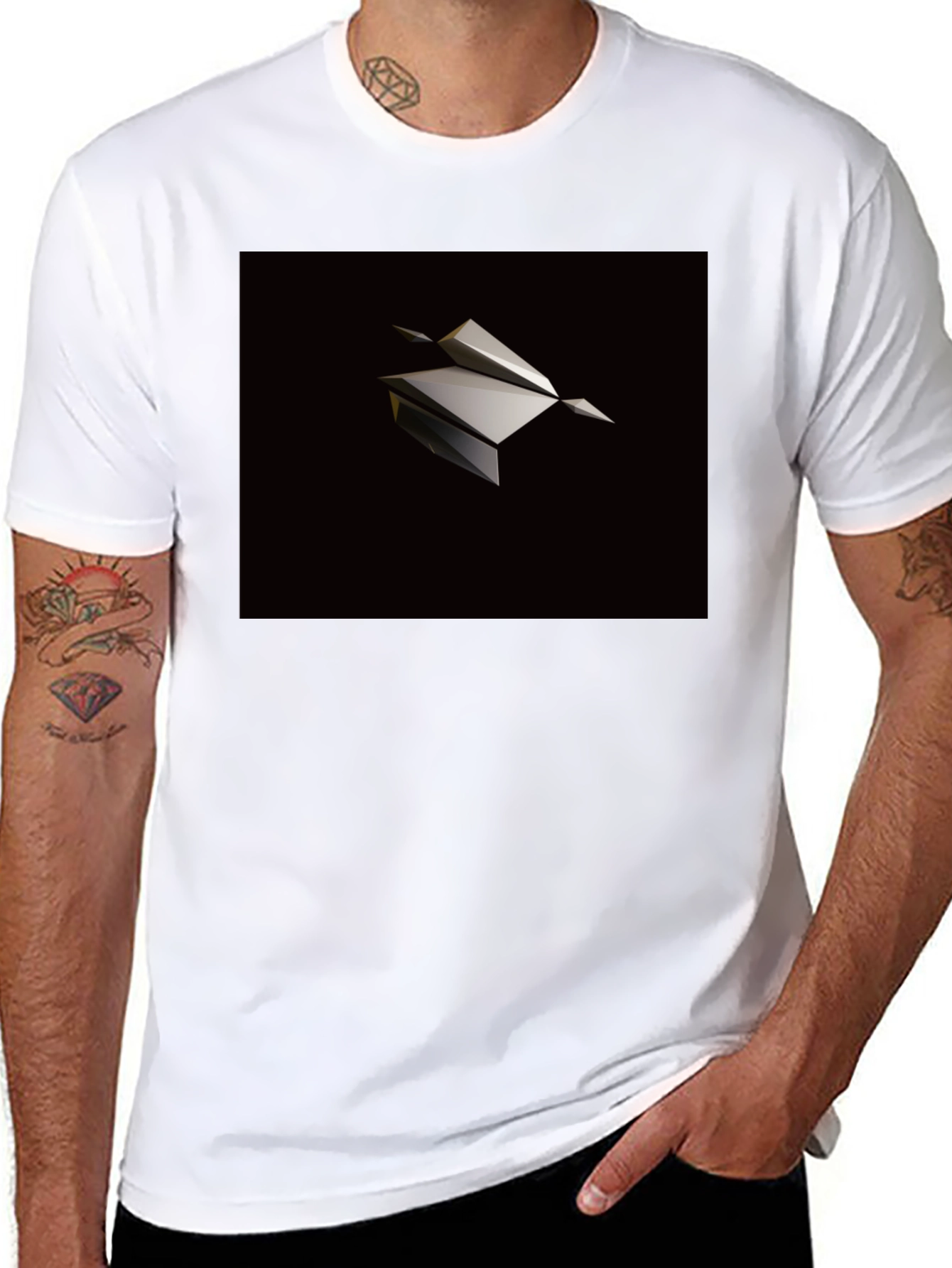 Abstract Origami T-Shirt - Sleek Design Modern Style