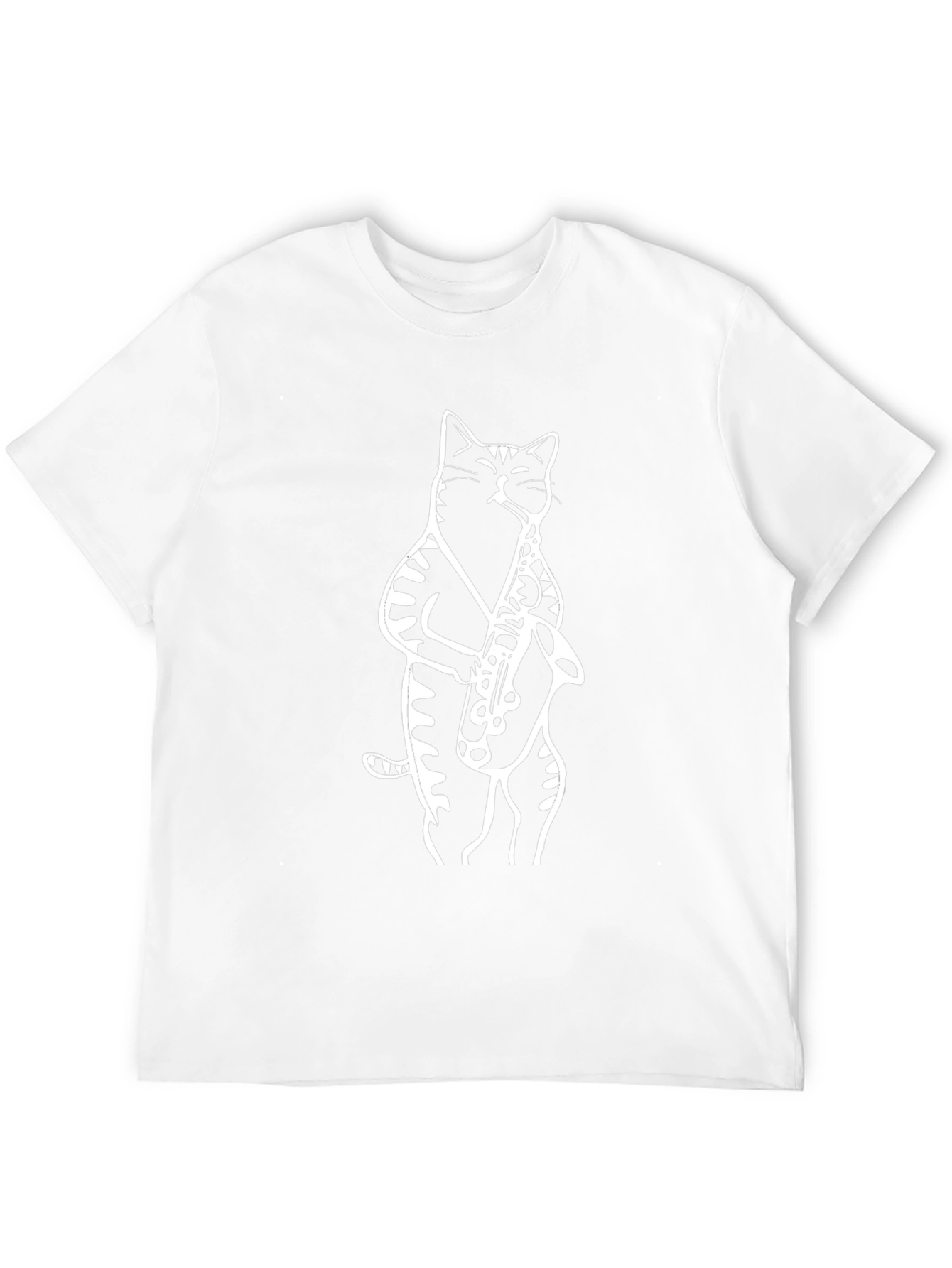 Cool Cat Saxophone Player Graphic Tee - Black
