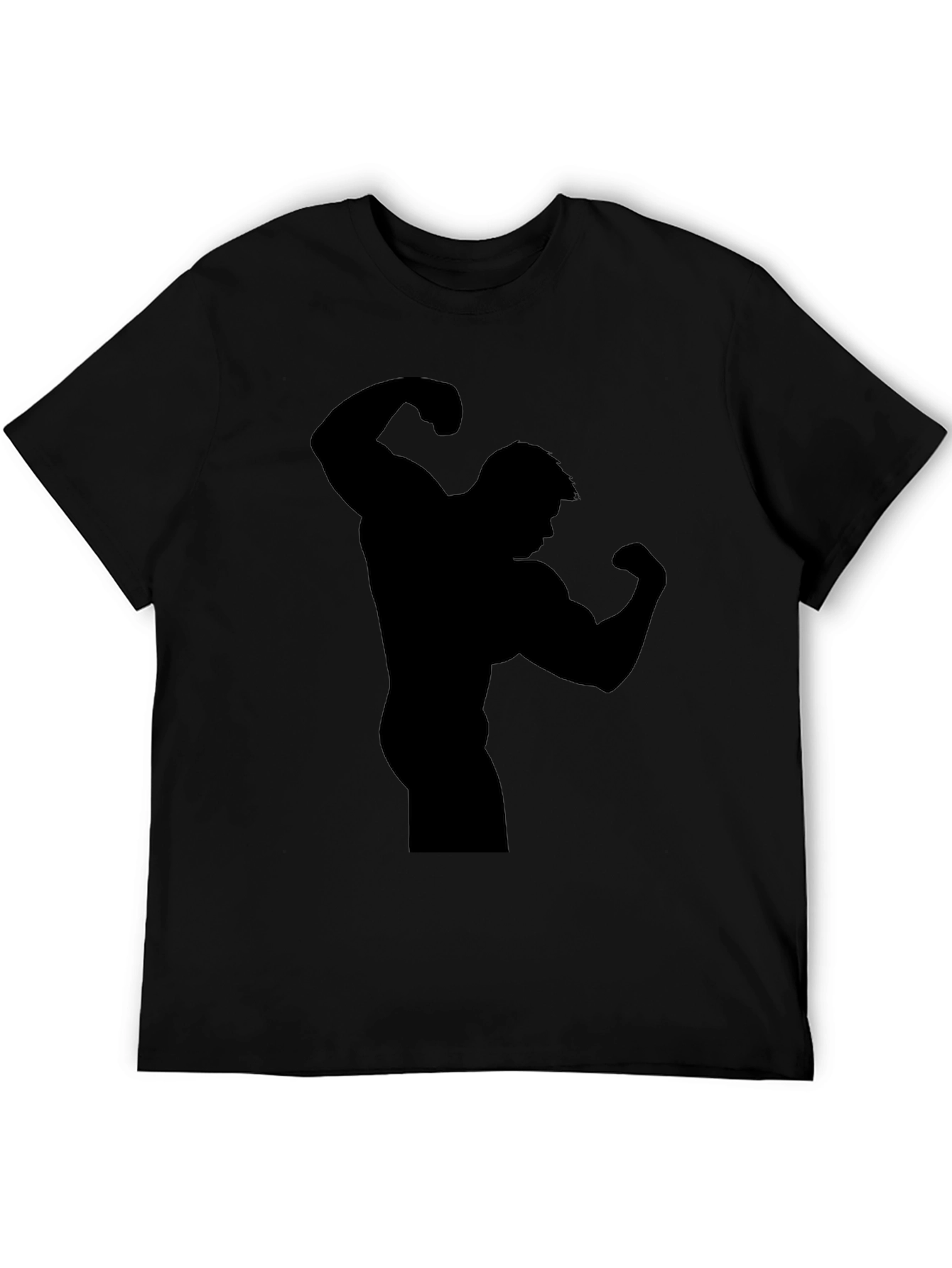 Muscle Man Silhouette Black T-Shirt