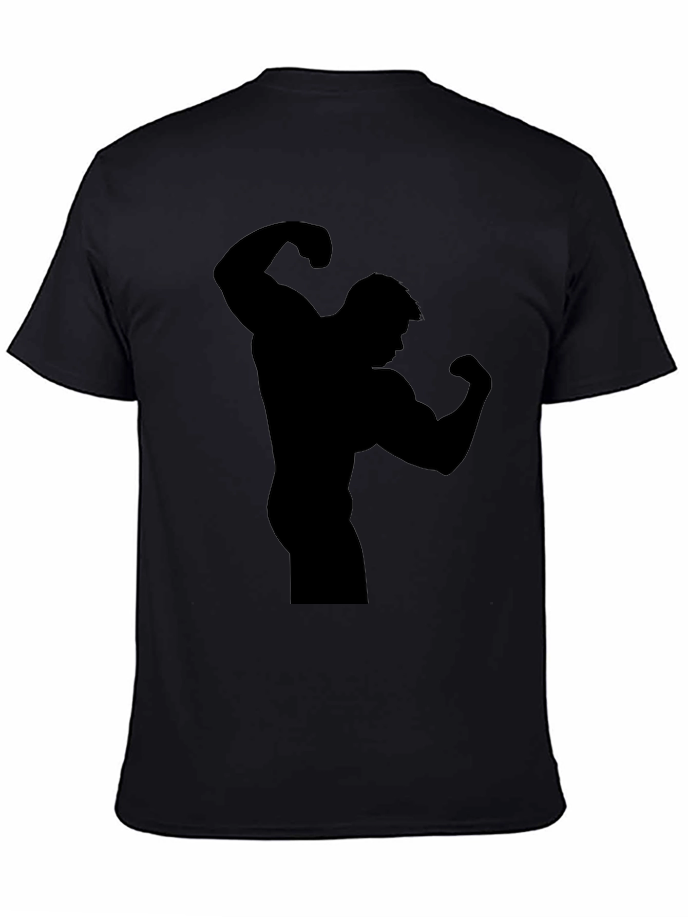 Muscle Man Silhouette Black T-Shirt