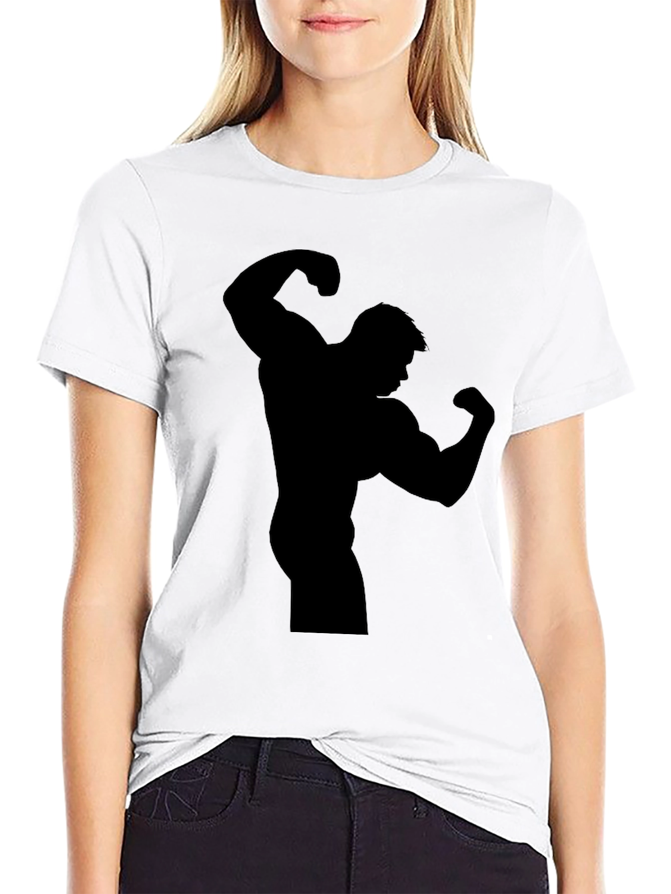 Muscle Man Silhouette Black T-Shirt