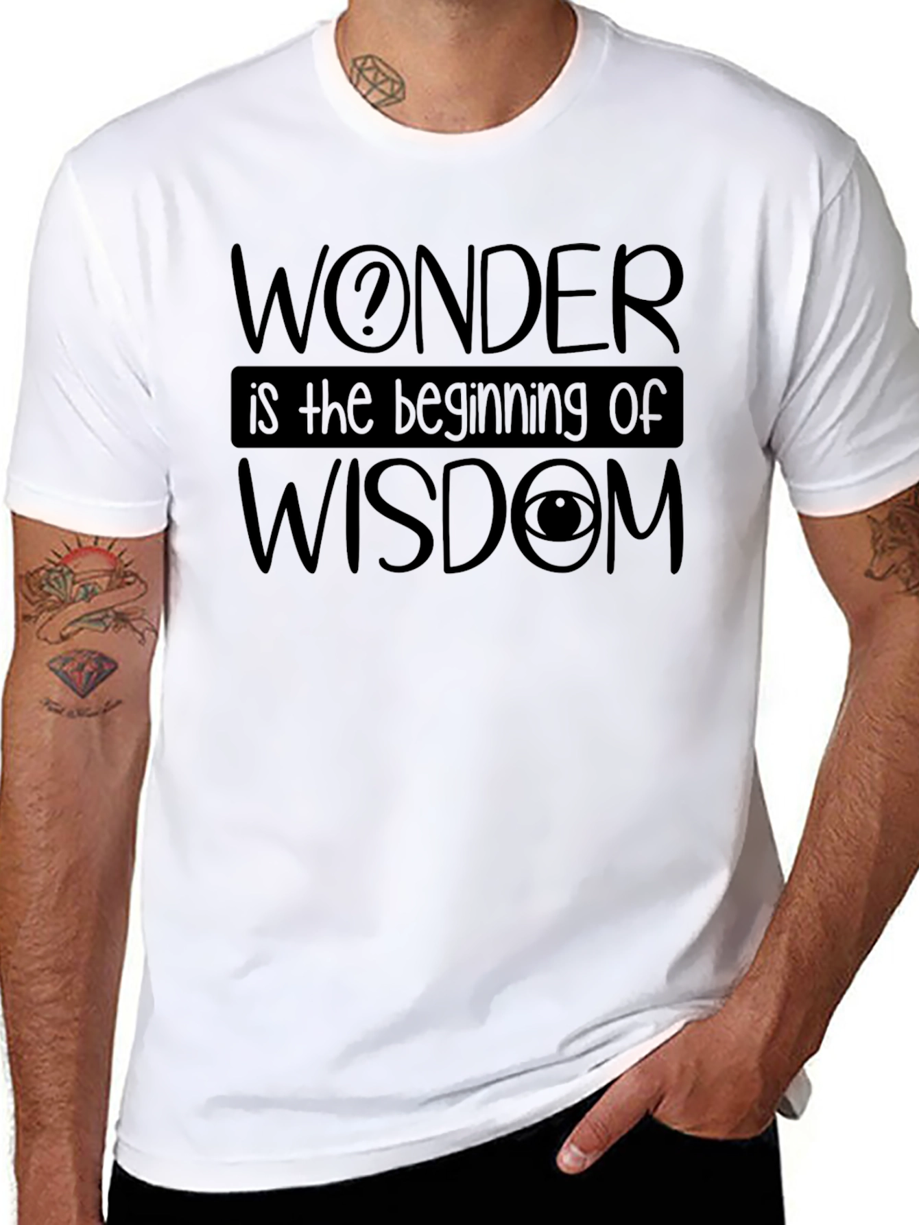 Wonder Wisdom Graphic Black T-Shirt