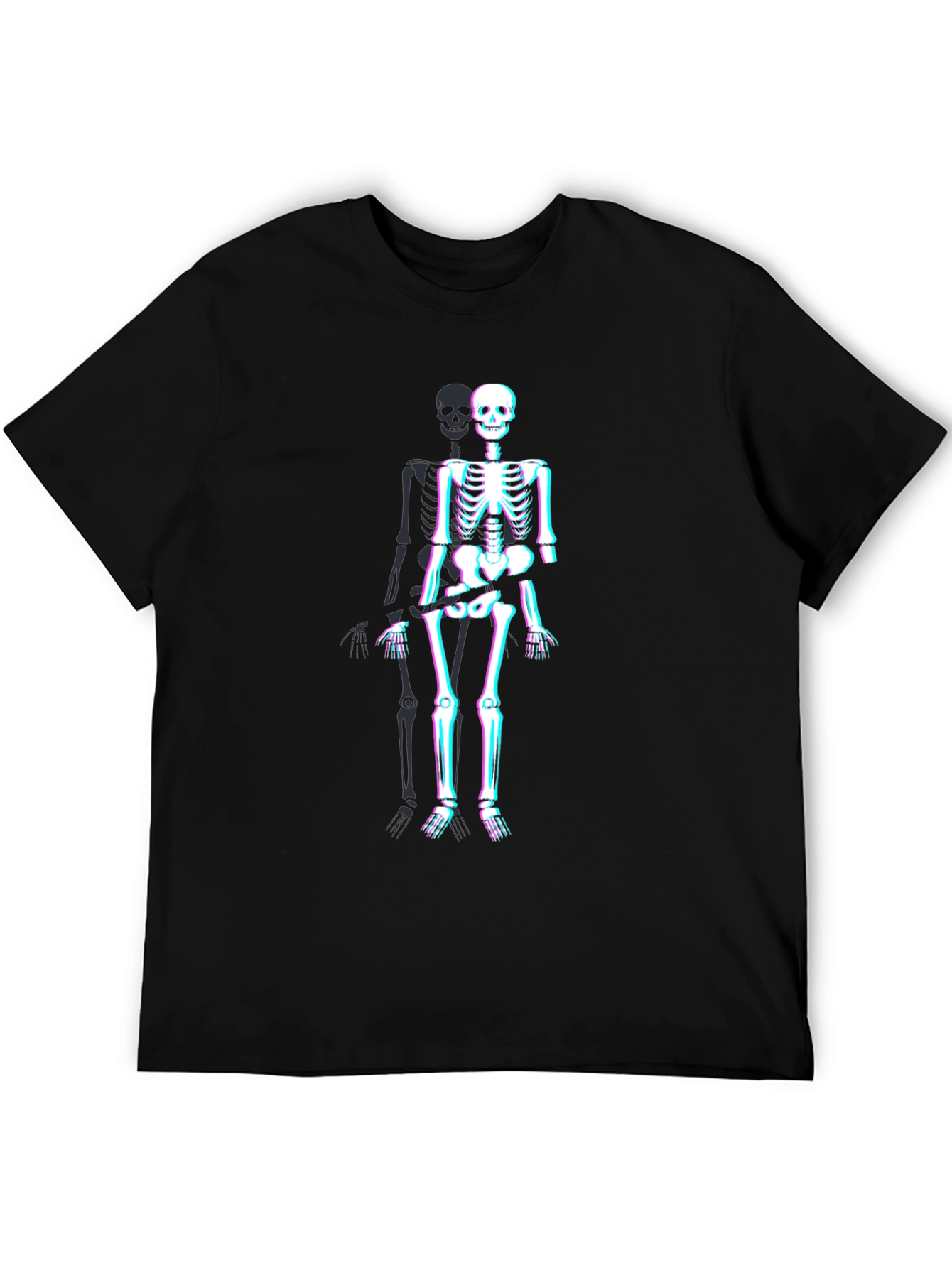Skeleton Glitch Graphic Tee - Mens