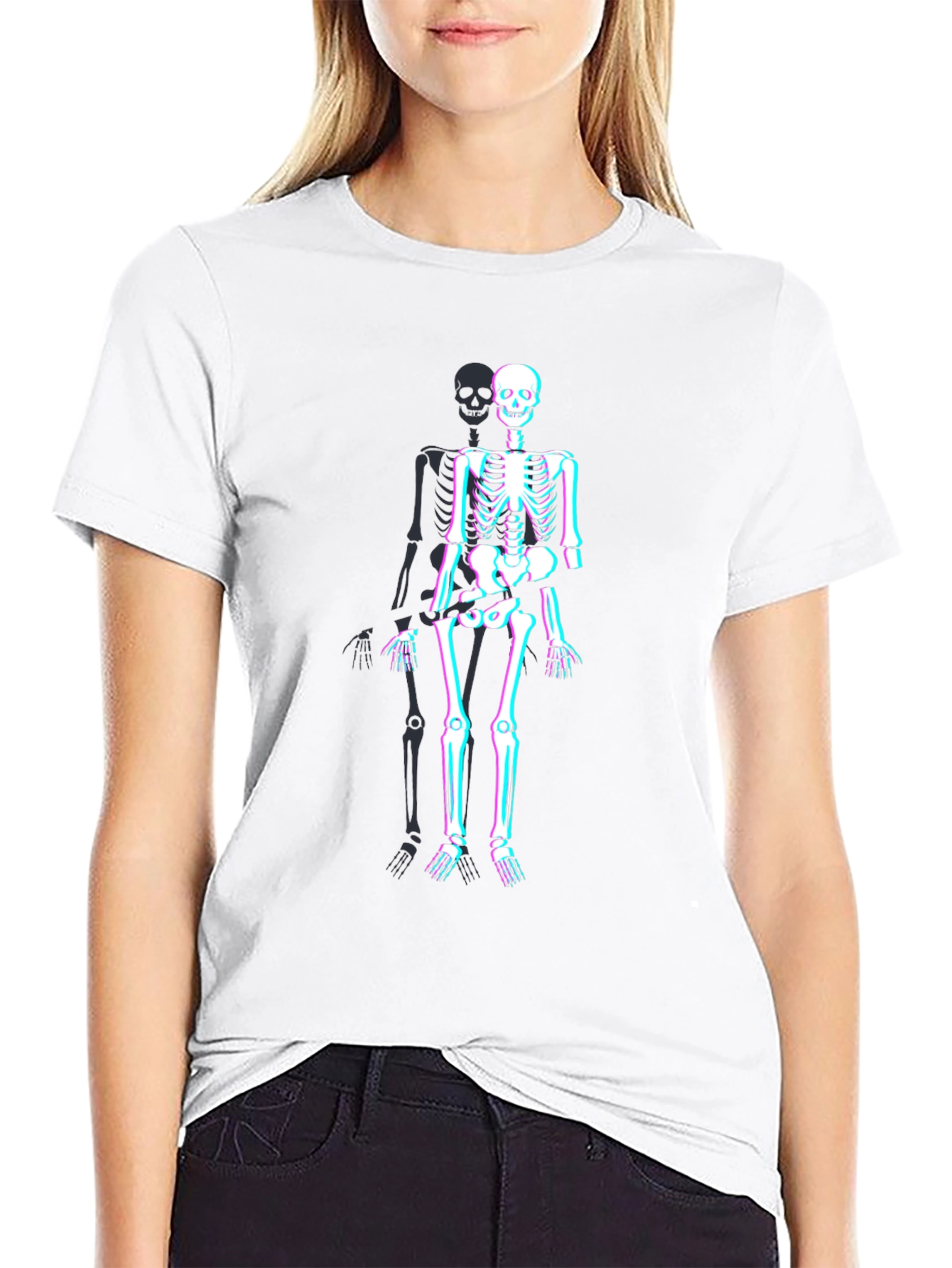 Skeleton Glitch Graphic Tee - Mens