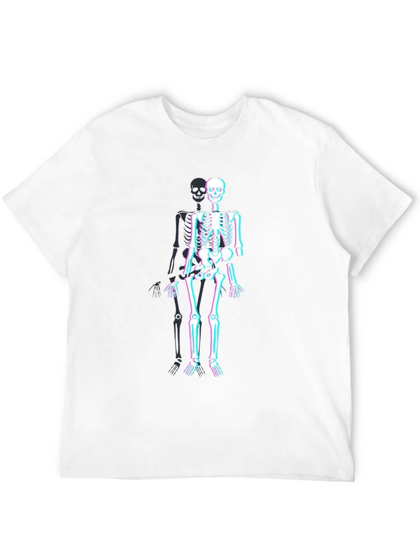 Skeleton Glitch Graphic Tee - Mens