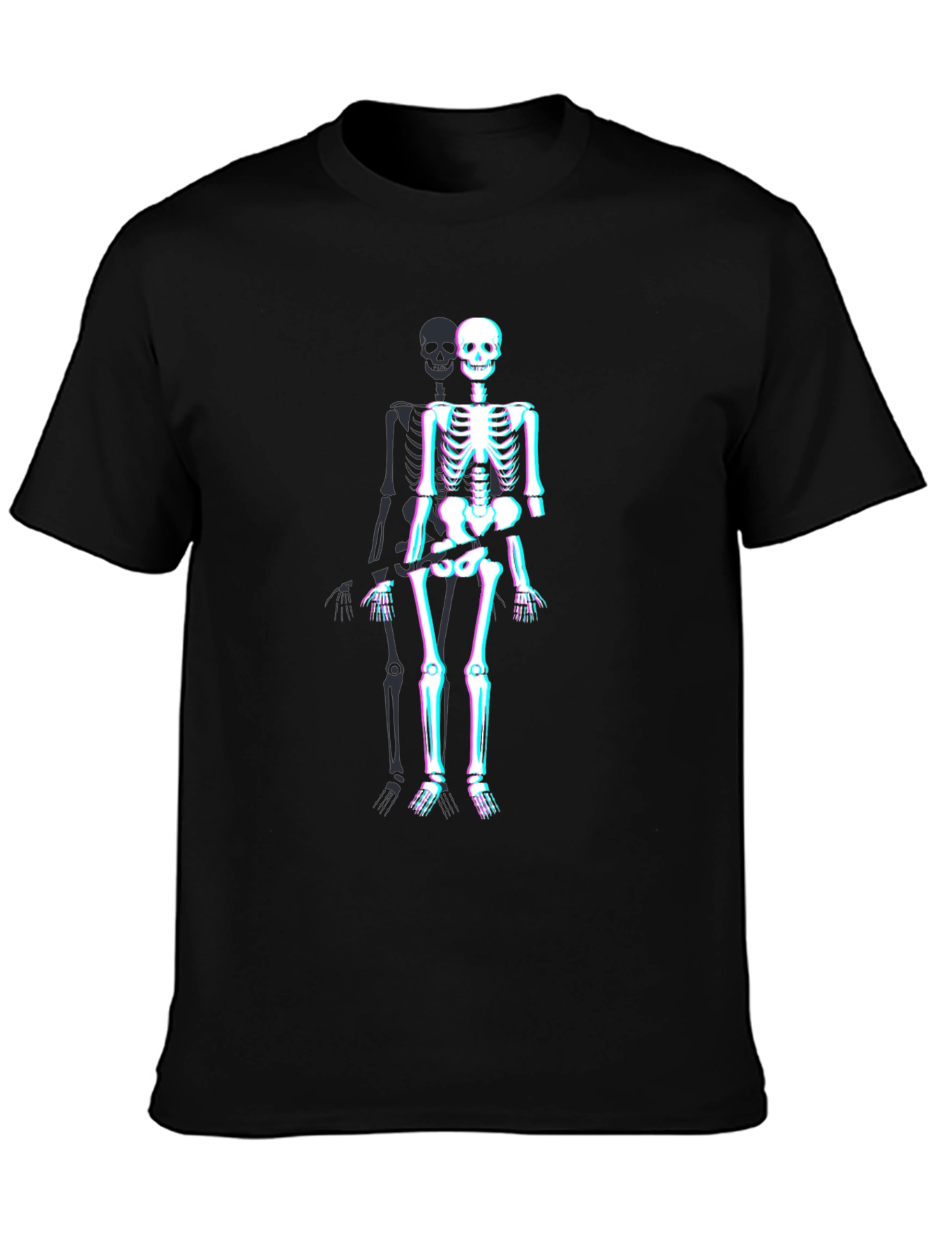 Skeleton Glitch Graphic Tee - Mens