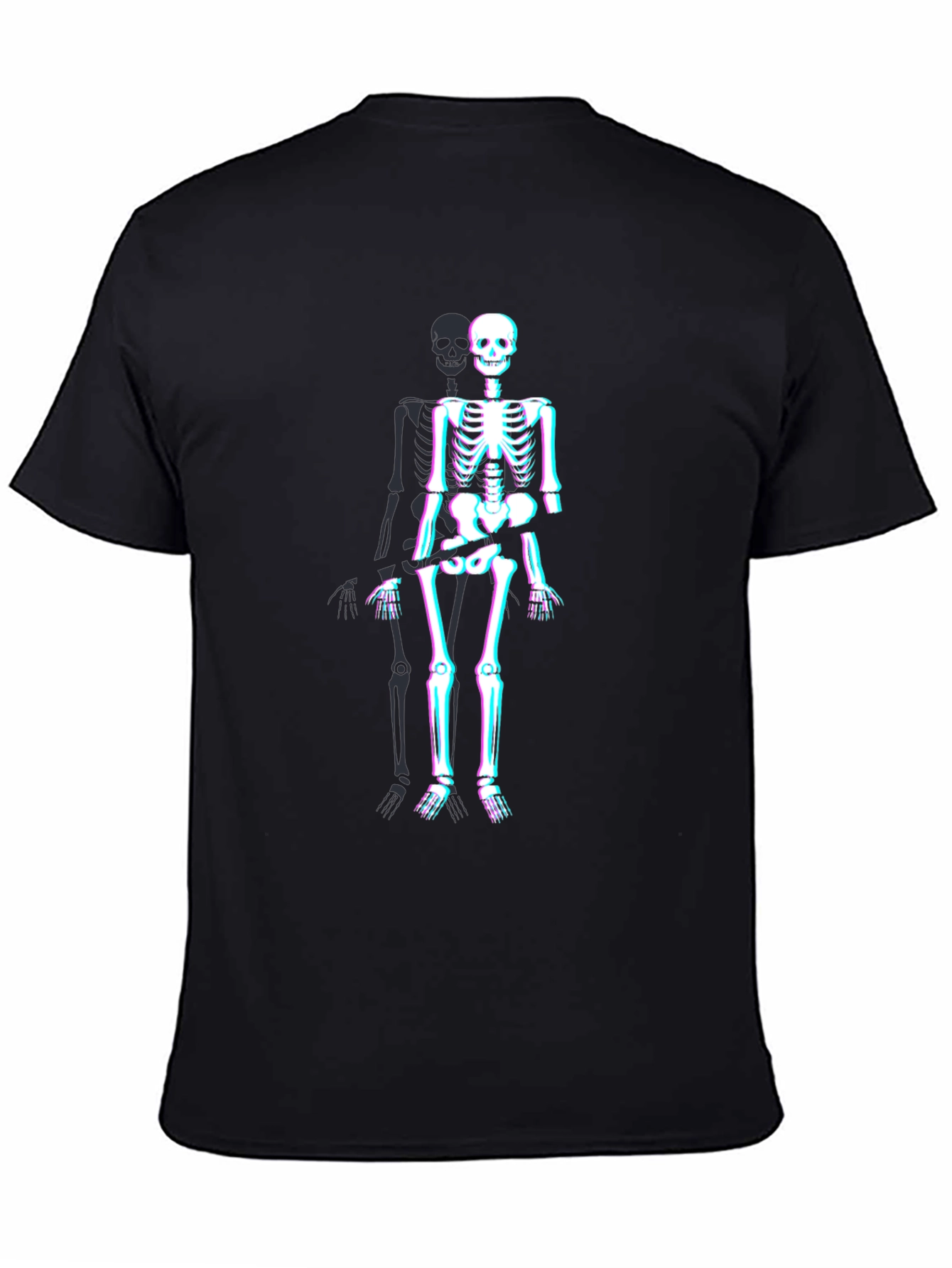Skeleton Glitch Graphic Tee - Mens