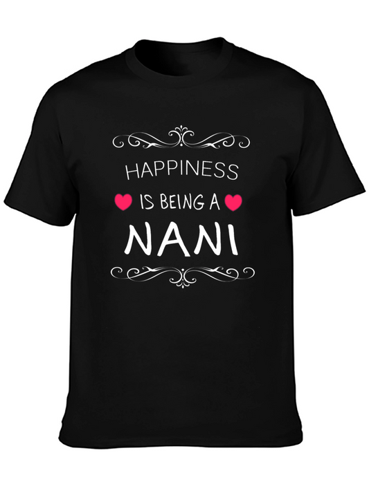 Happiness is Being a Nani Black T-Shirt
