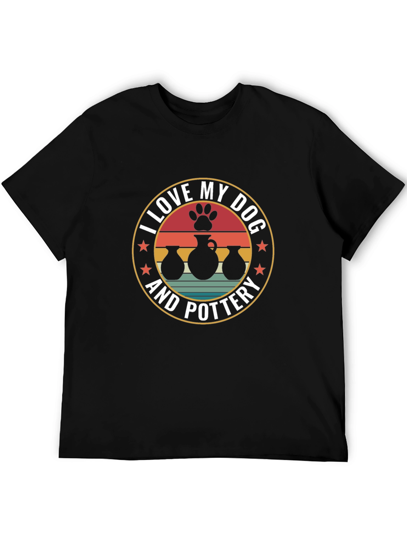 I Love My Dog and Pottery Black T-Shirt