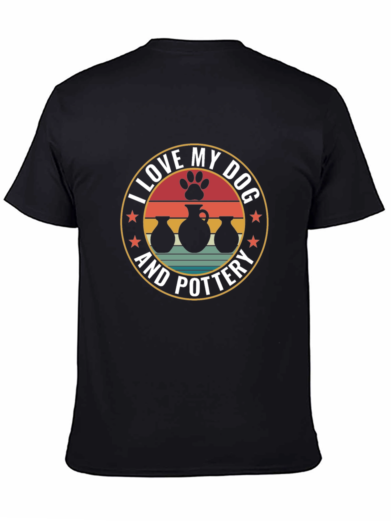 I Love My Dog and Pottery Black T-Shirt