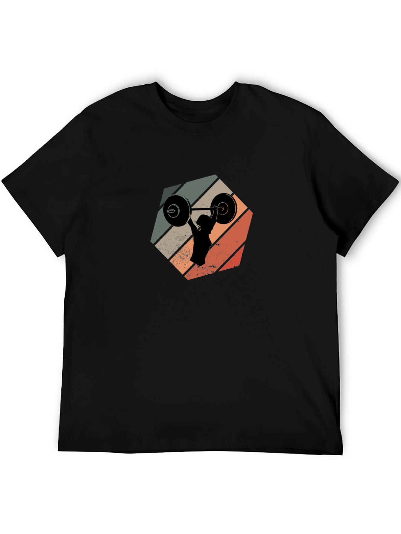 Weightlifting Silhouette Graphic Tee - Black