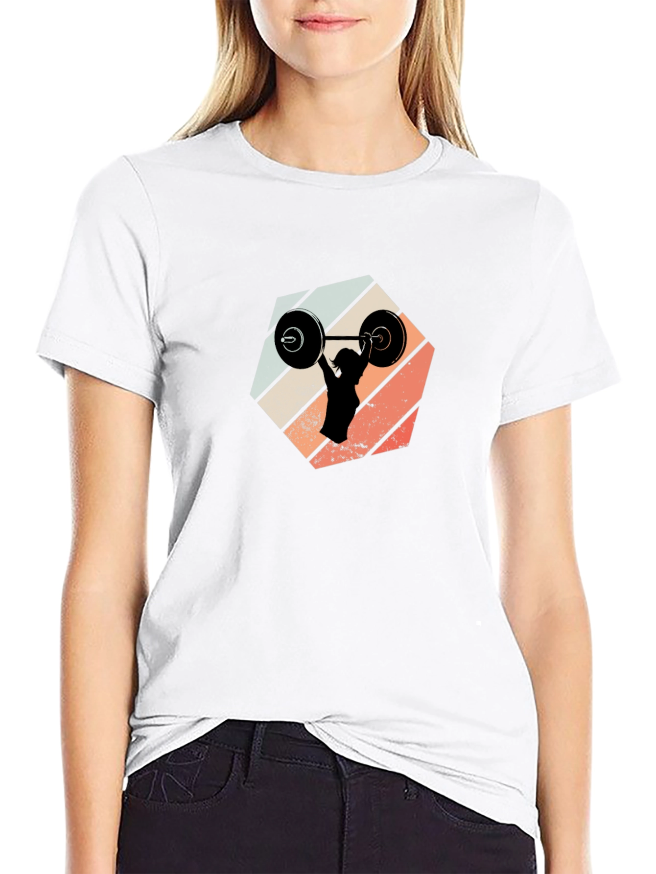 Weightlifting Silhouette Graphic Tee - Black