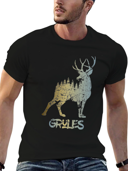 Vintage Style Deer Graphic T-Shirt