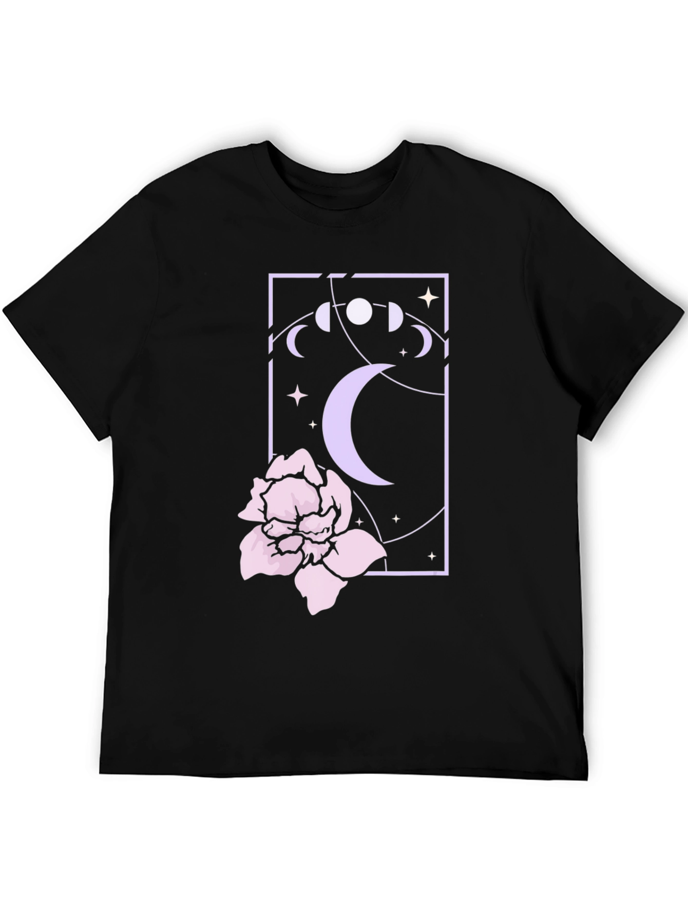 Mystic Moonflower Graphic Tee - Black