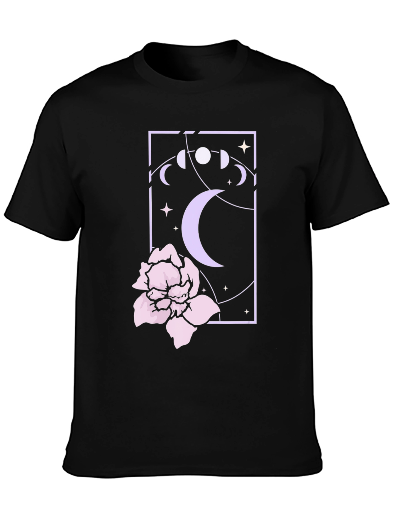 Mystic Moonflower Graphic Tee - Black