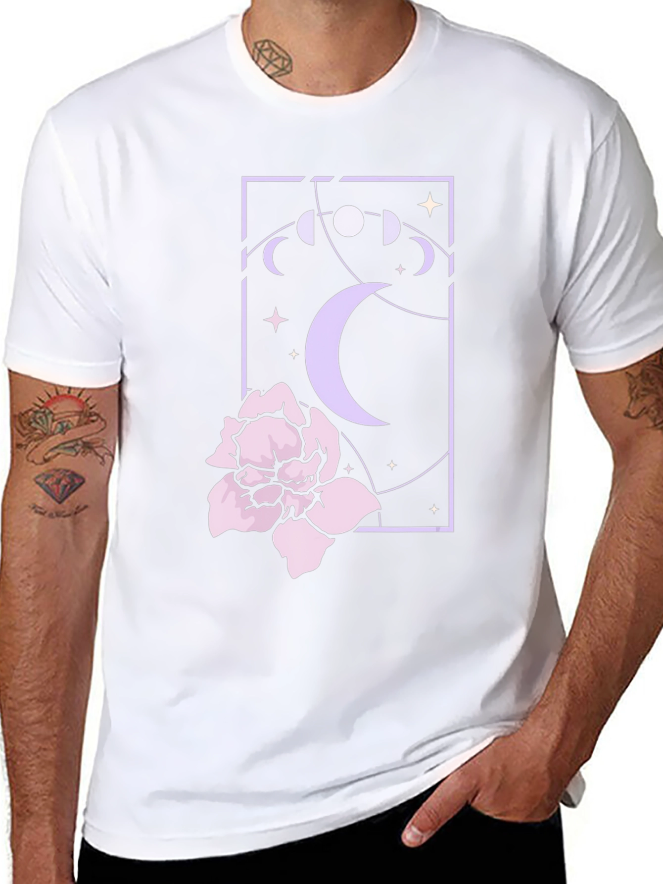 Mystic Moonflower Graphic Tee - Black