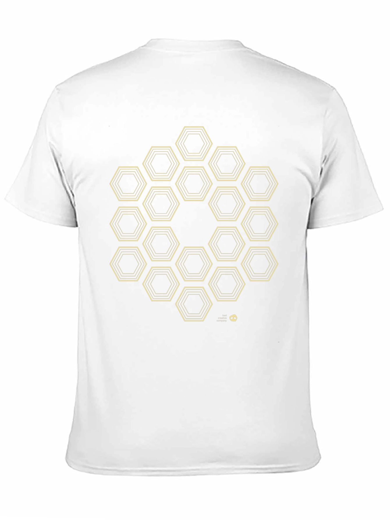 Geometric Hexagon Pattern T-Shirt - Black