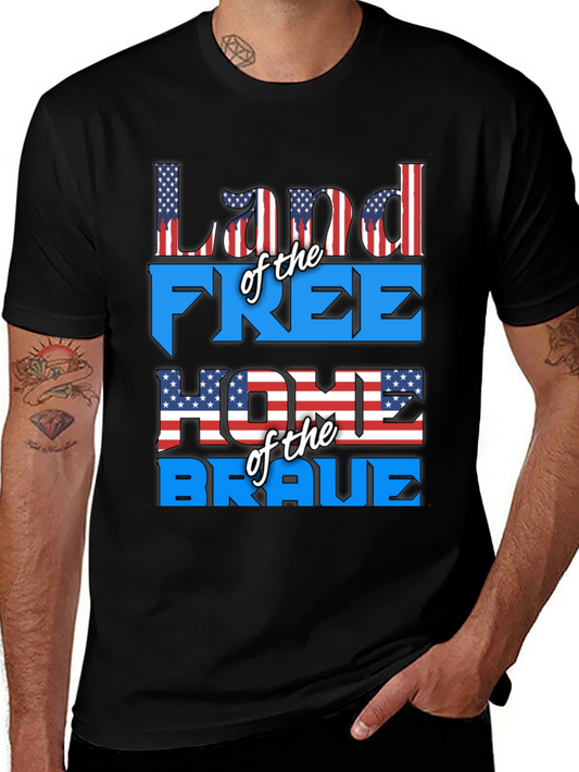 Patriotic Land of the Free Graphic T-Shirt