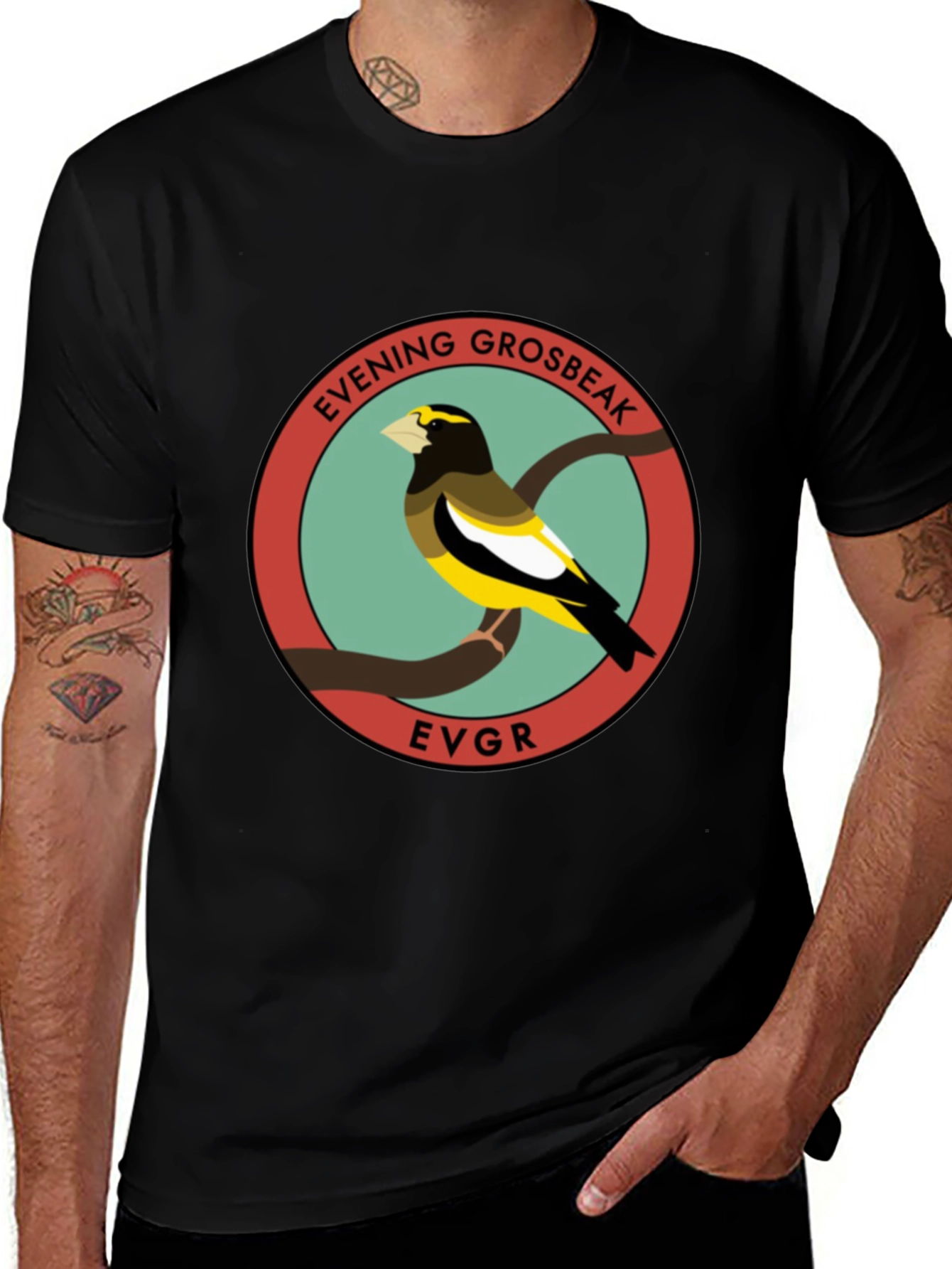 Evening Grosbeak EVGR Bird T-Shirt
