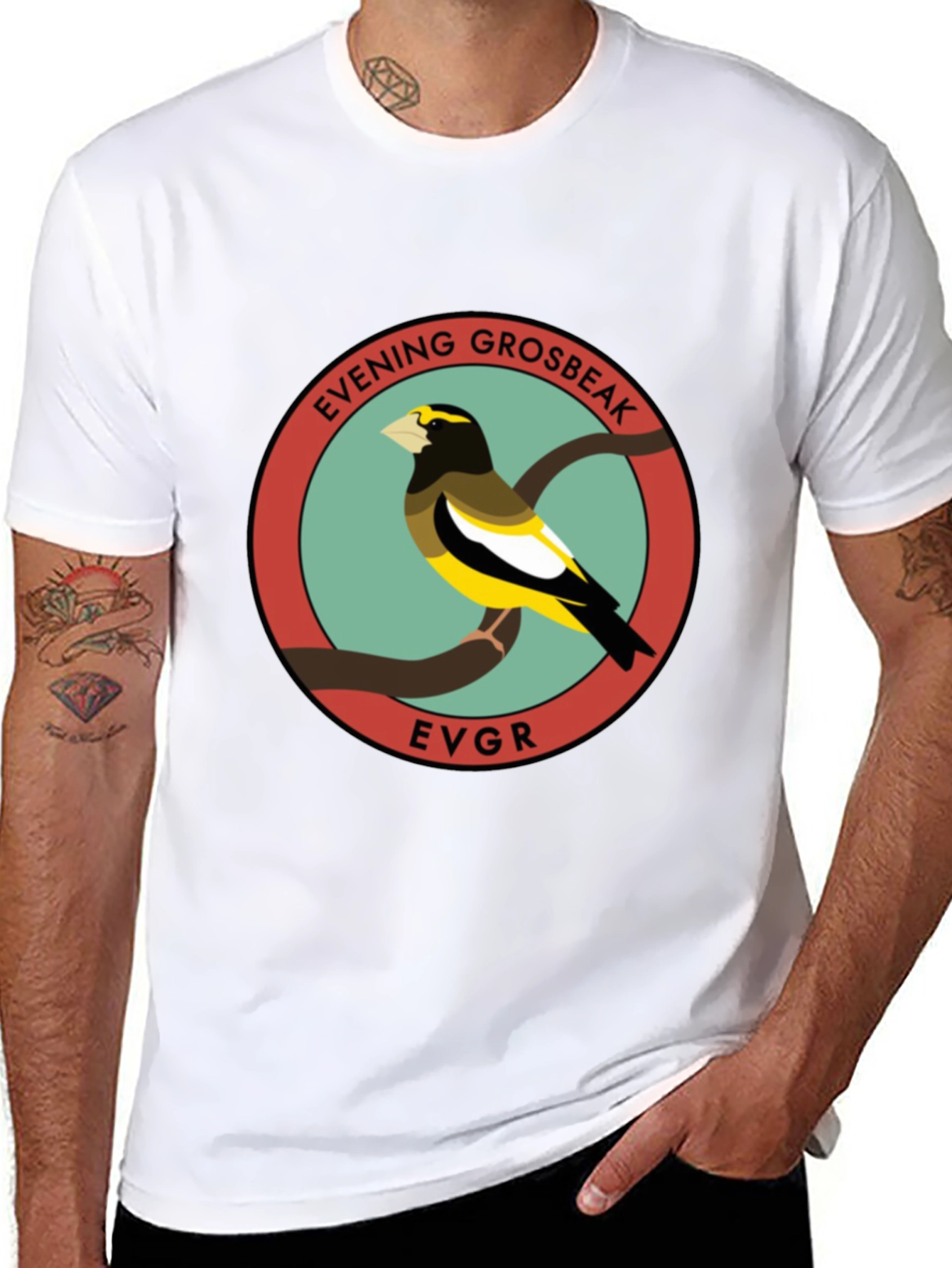 Evening Grosbeak EVGR Bird T-Shirt