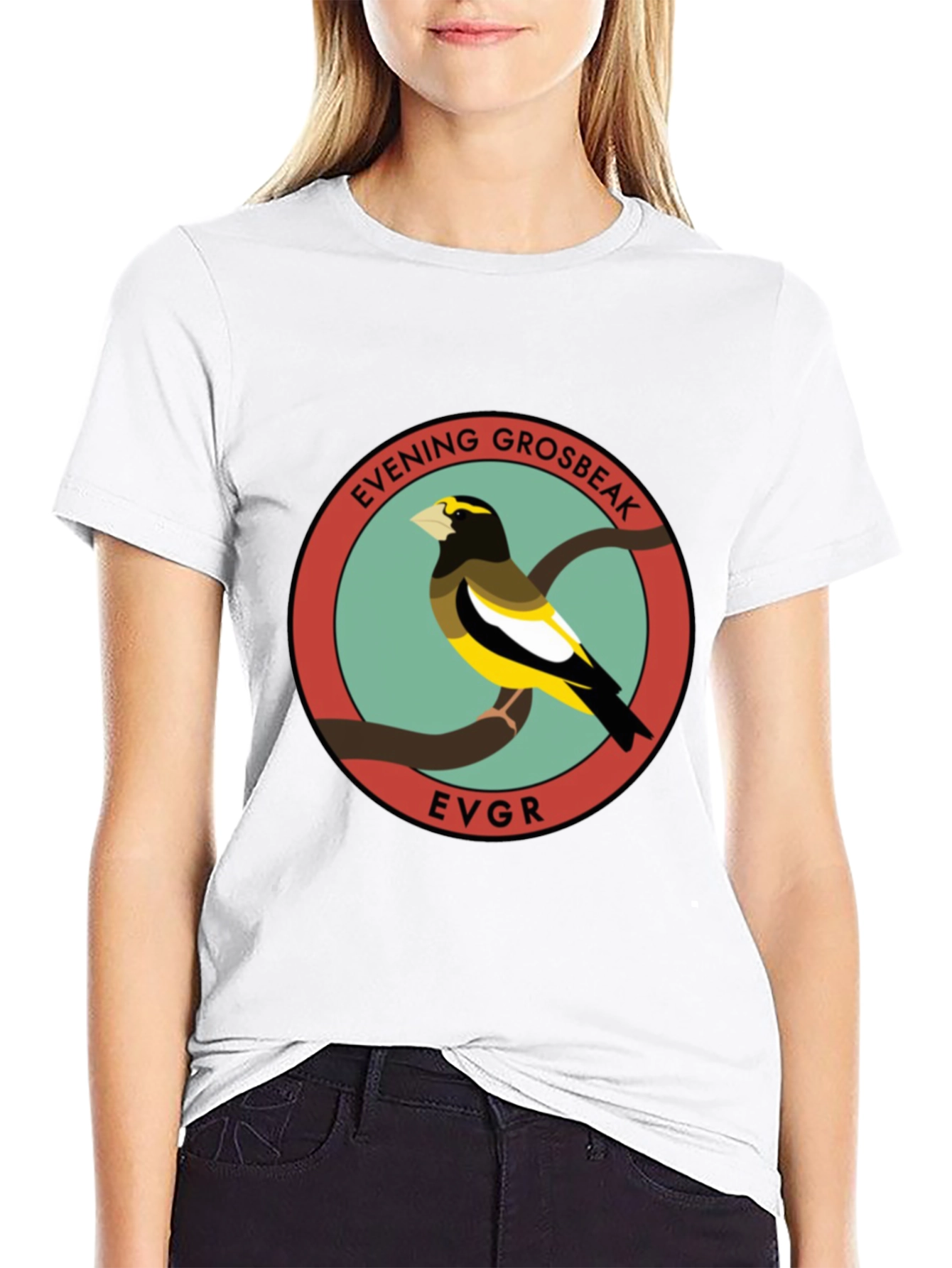 Evening Grosbeak EVGR Bird T-Shirt