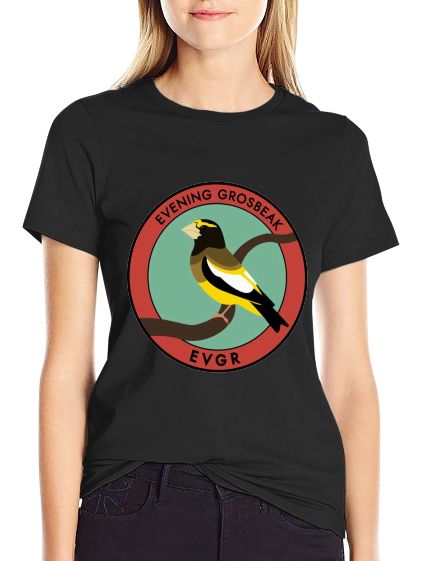 Evening Grosbeak EVGR Bird T-Shirt