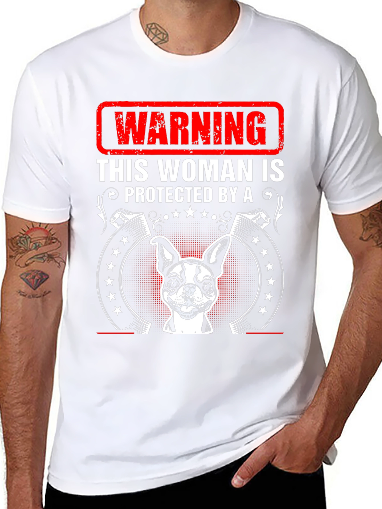 Warning: Protected by Dog T-Shirt