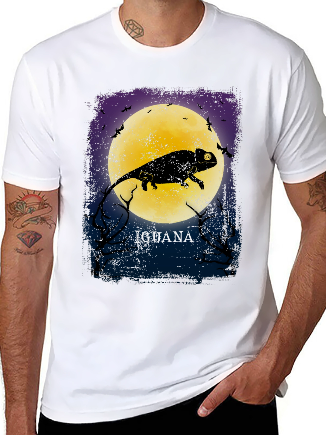 Iguana Moon T-Shirt - Creepy Reptile Design