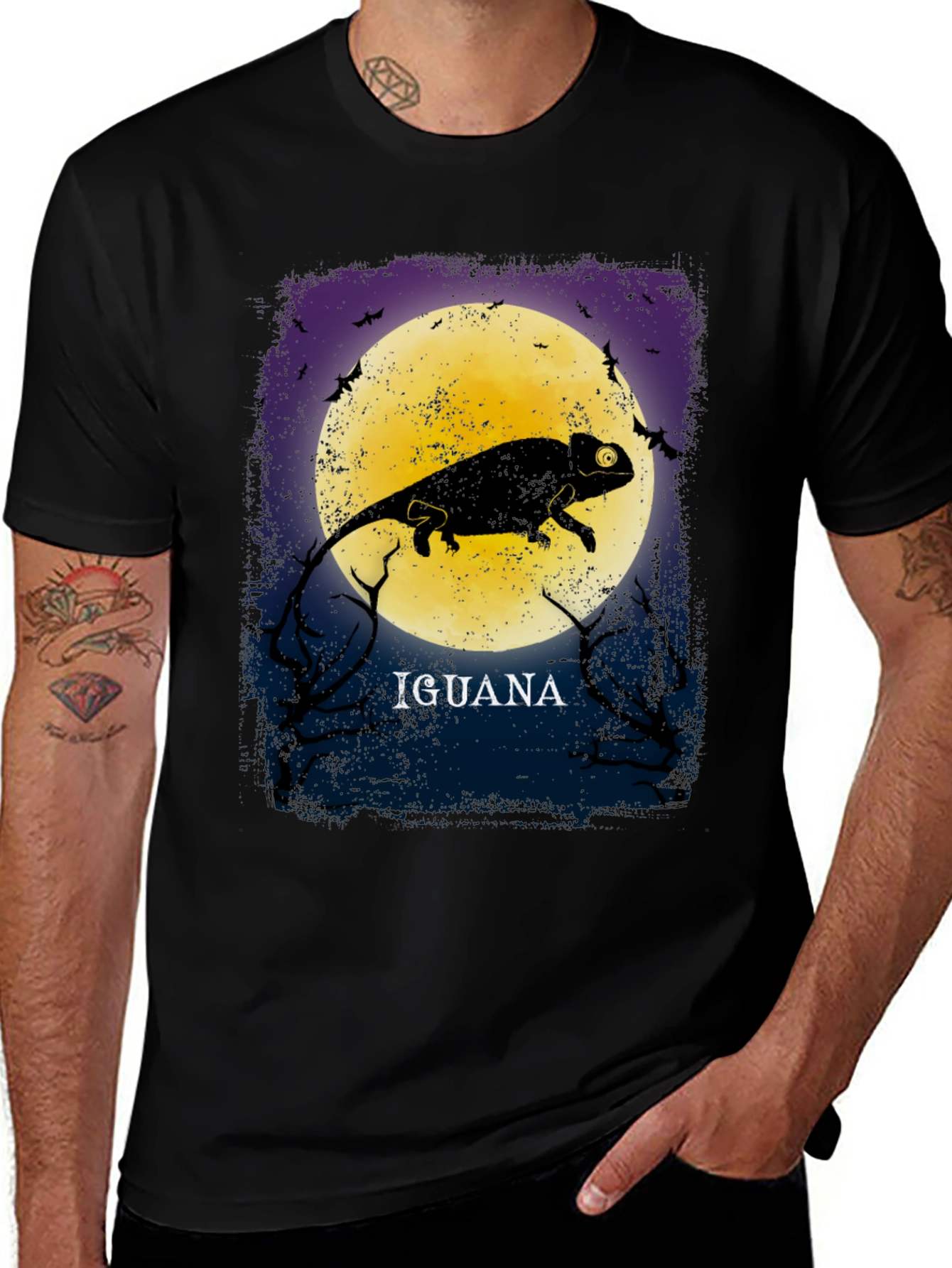 Iguana Moon T-Shirt - Creepy Reptile Design