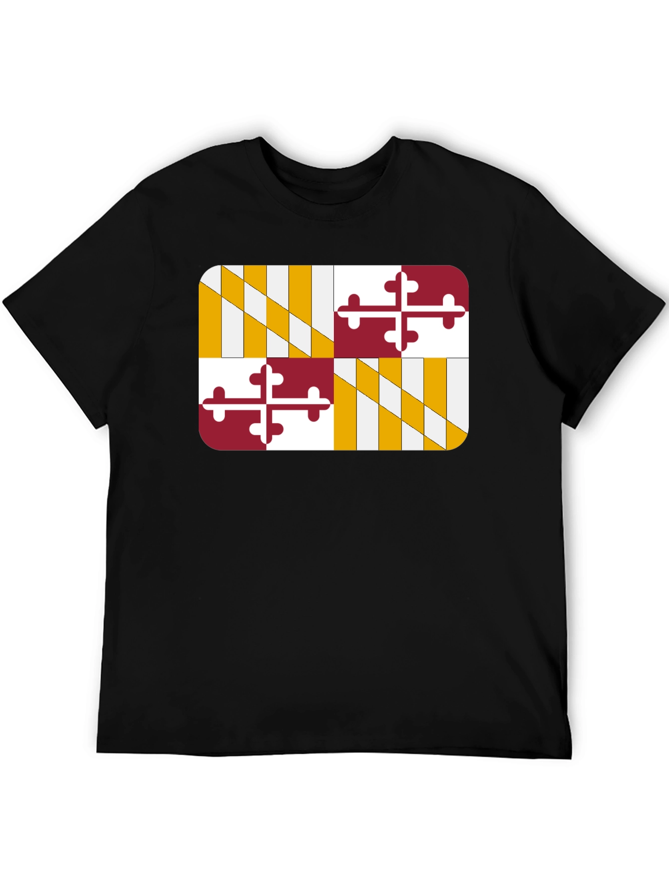 Maryland Flag Graphic Tee - Black Cotton T-Shirt