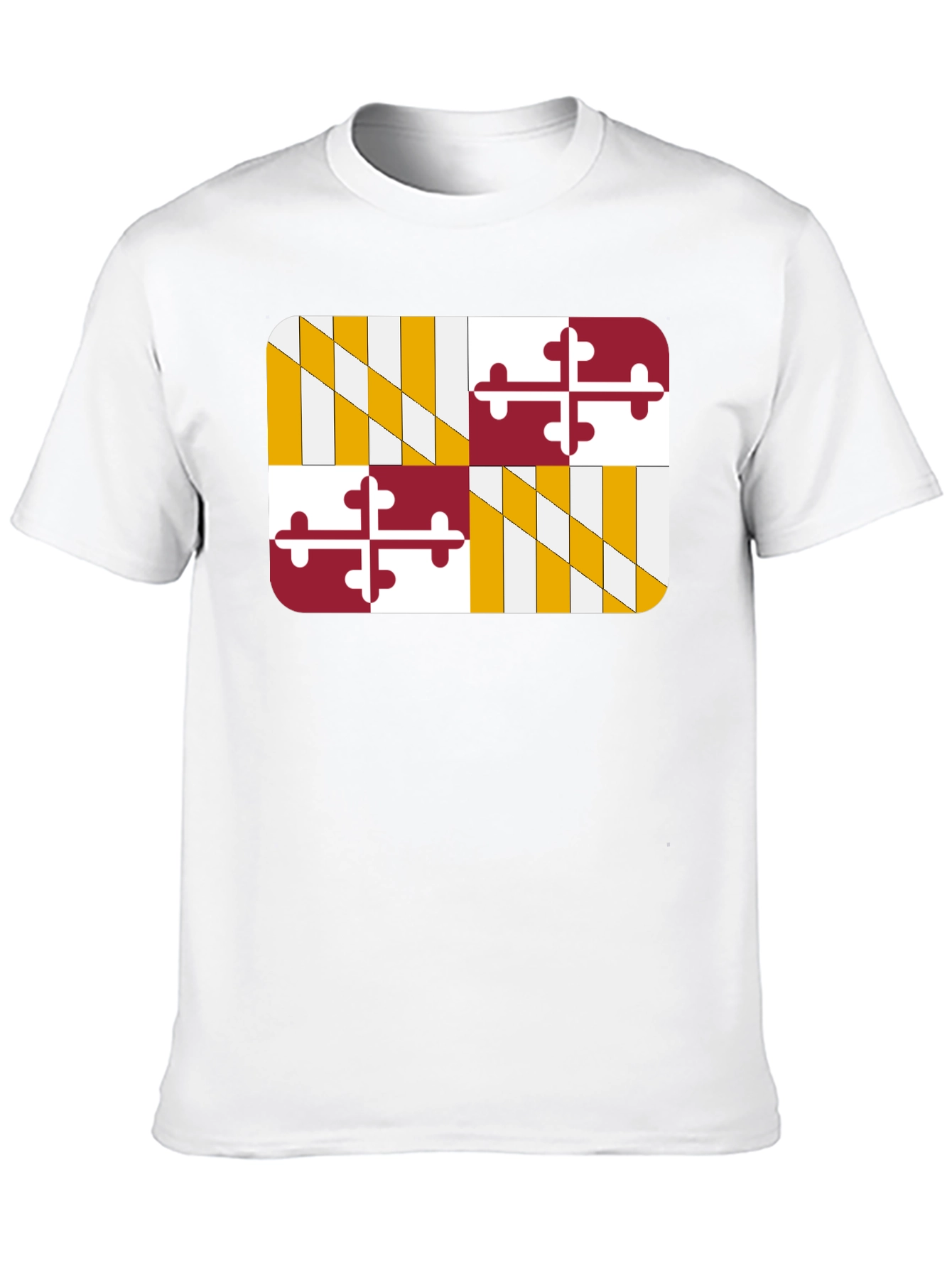 Maryland Flag Graphic Tee - Black Cotton T-Shirt