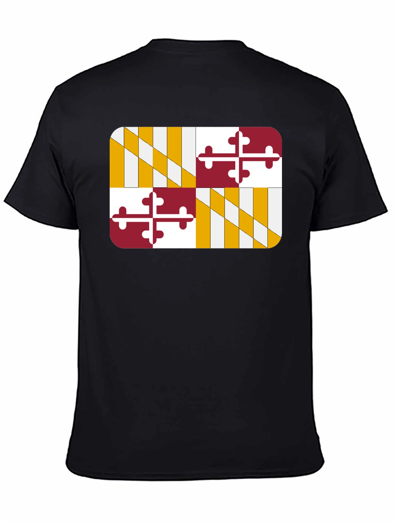 Maryland Flag Graphic Tee - Black Cotton T-Shirt
