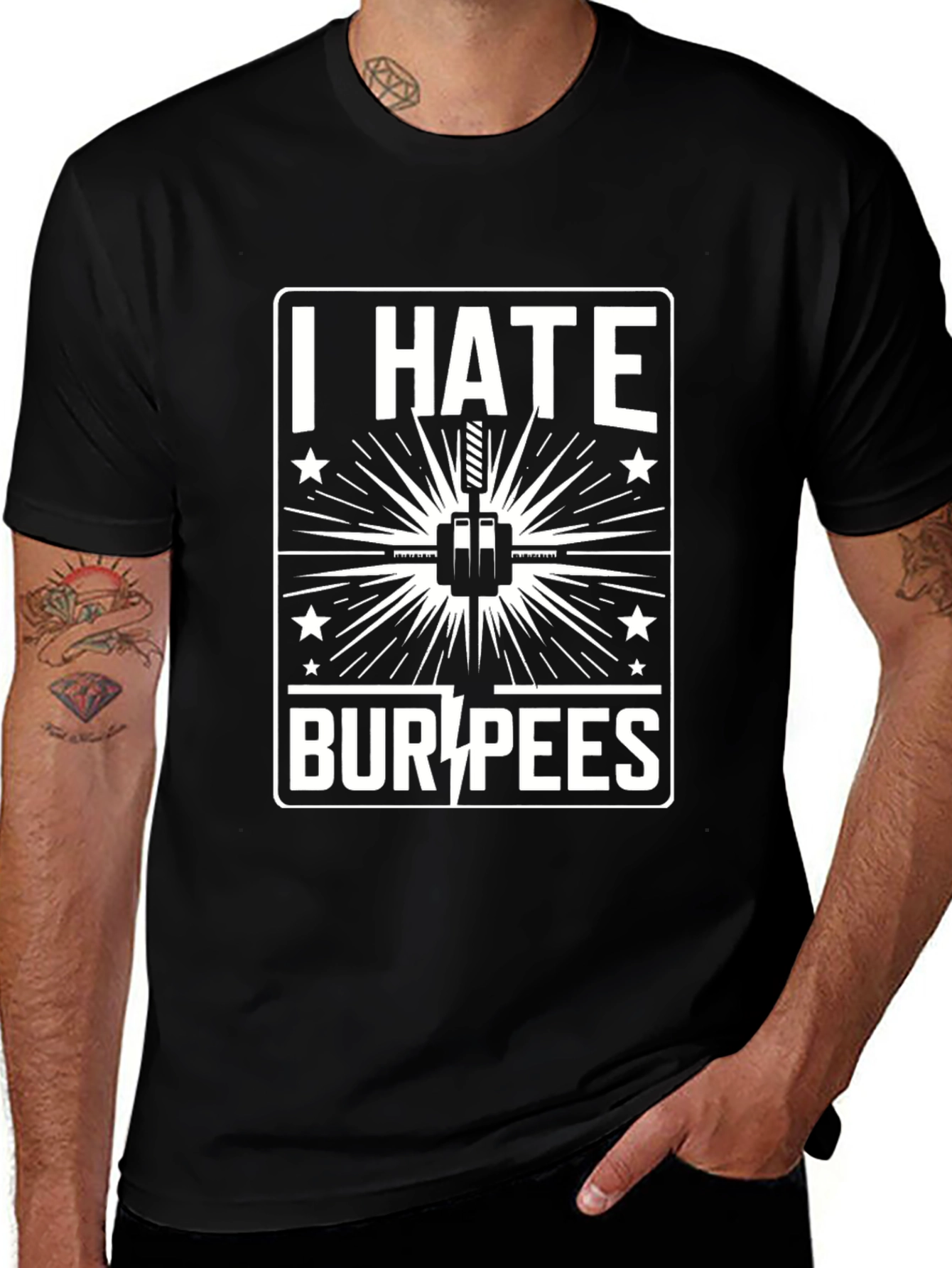 I Hate Burpees Graphic T-Shirt - Workout Motivation