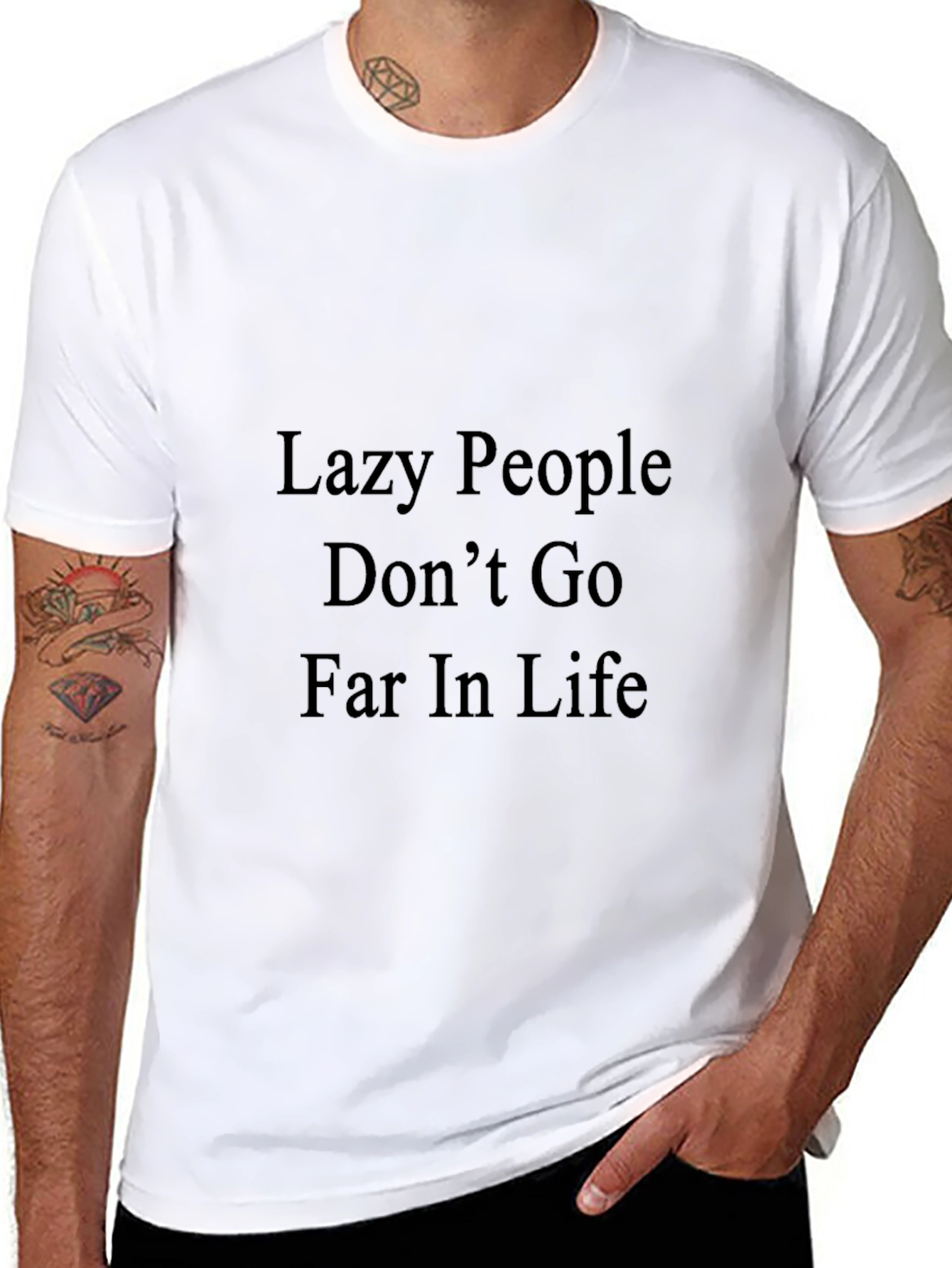 Motivational Black T-Shirt - Lazy People Quote