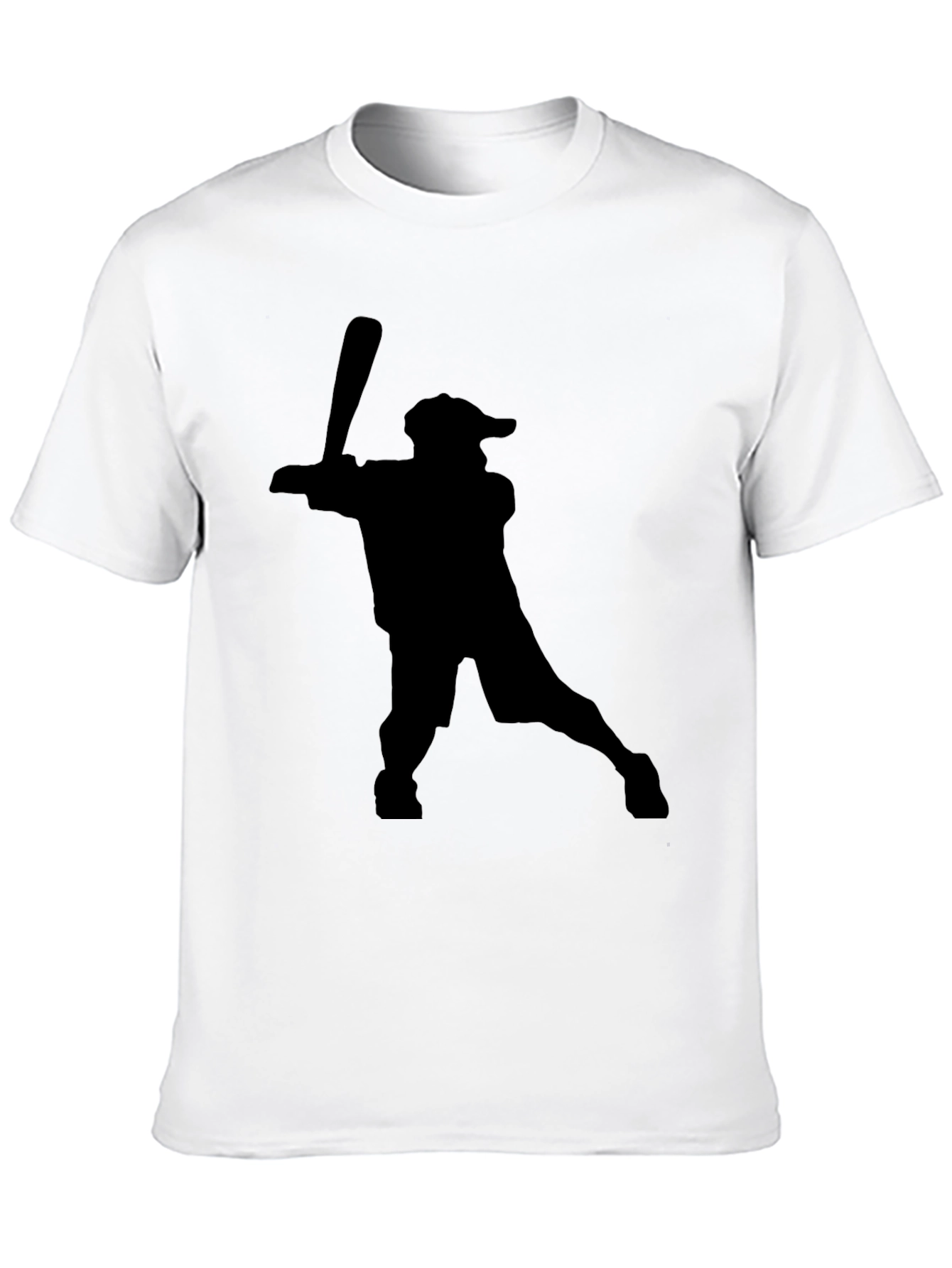 Baseball Player Silhouette Black T-Shirt